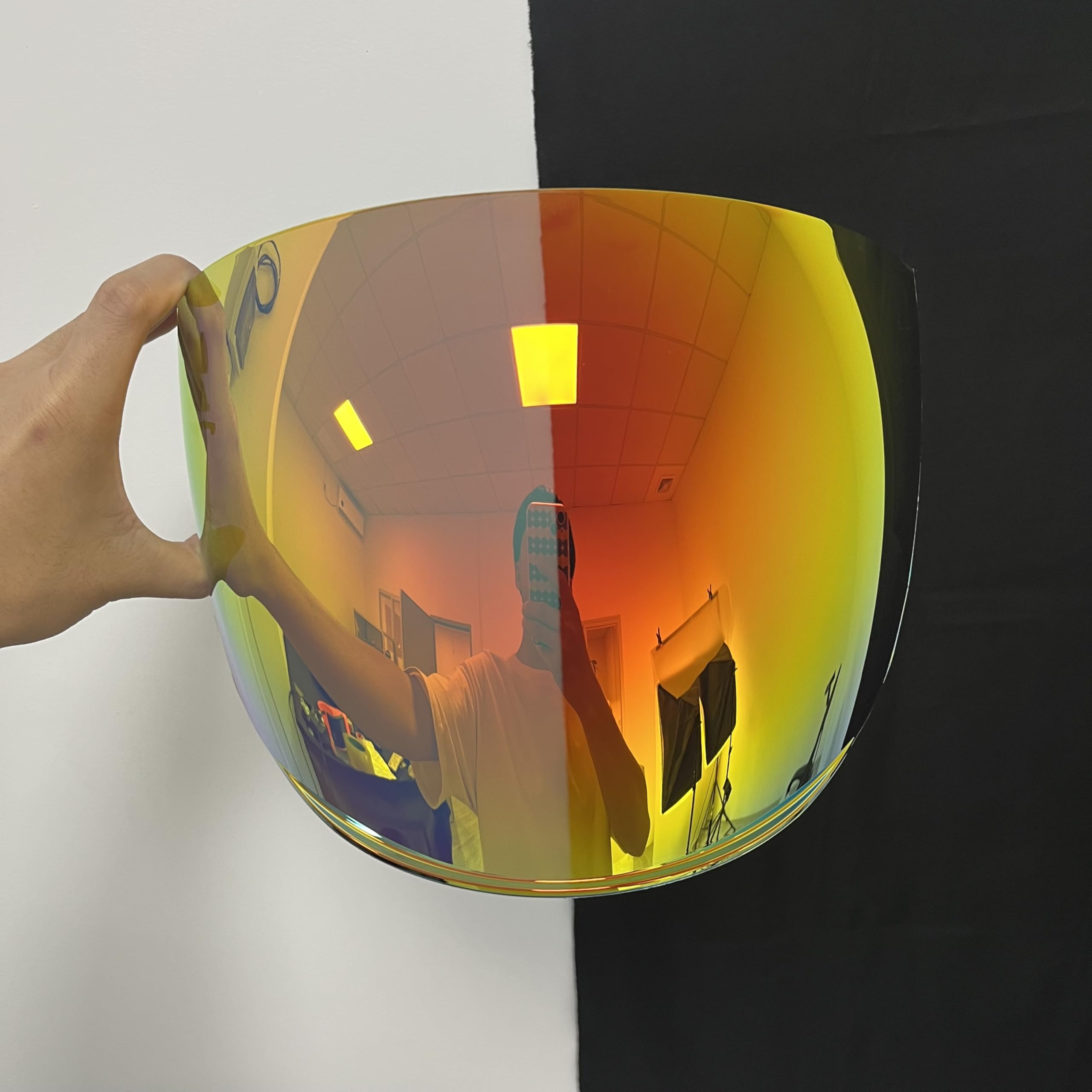 YMTSGEQ Helmet Visor Replacement for OF608.Motorcycle Helmet Shield UV Protection Compatible with LS2 OF608 (Revo Deep Red)