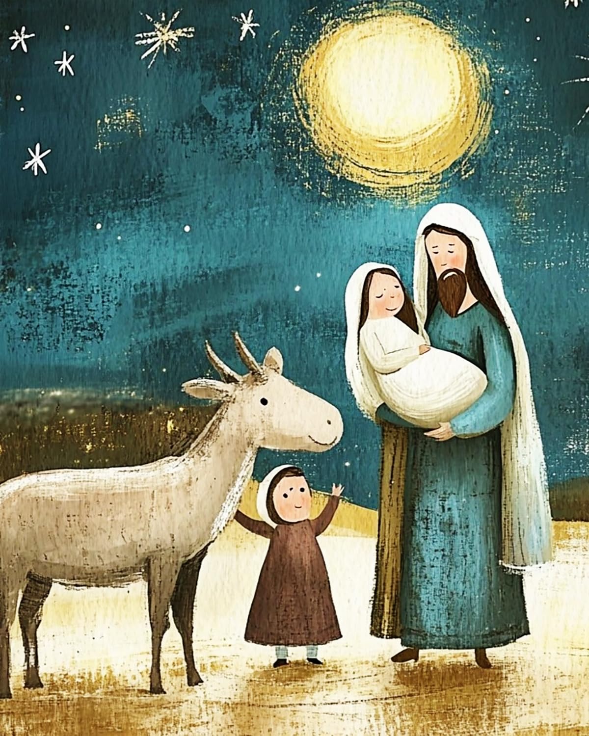 Liubaishi Multicolour Paint By Numbers For Adults, 16X20 Inch, Nativity Holy Family Christmas Scene, Acrylic On Canvas