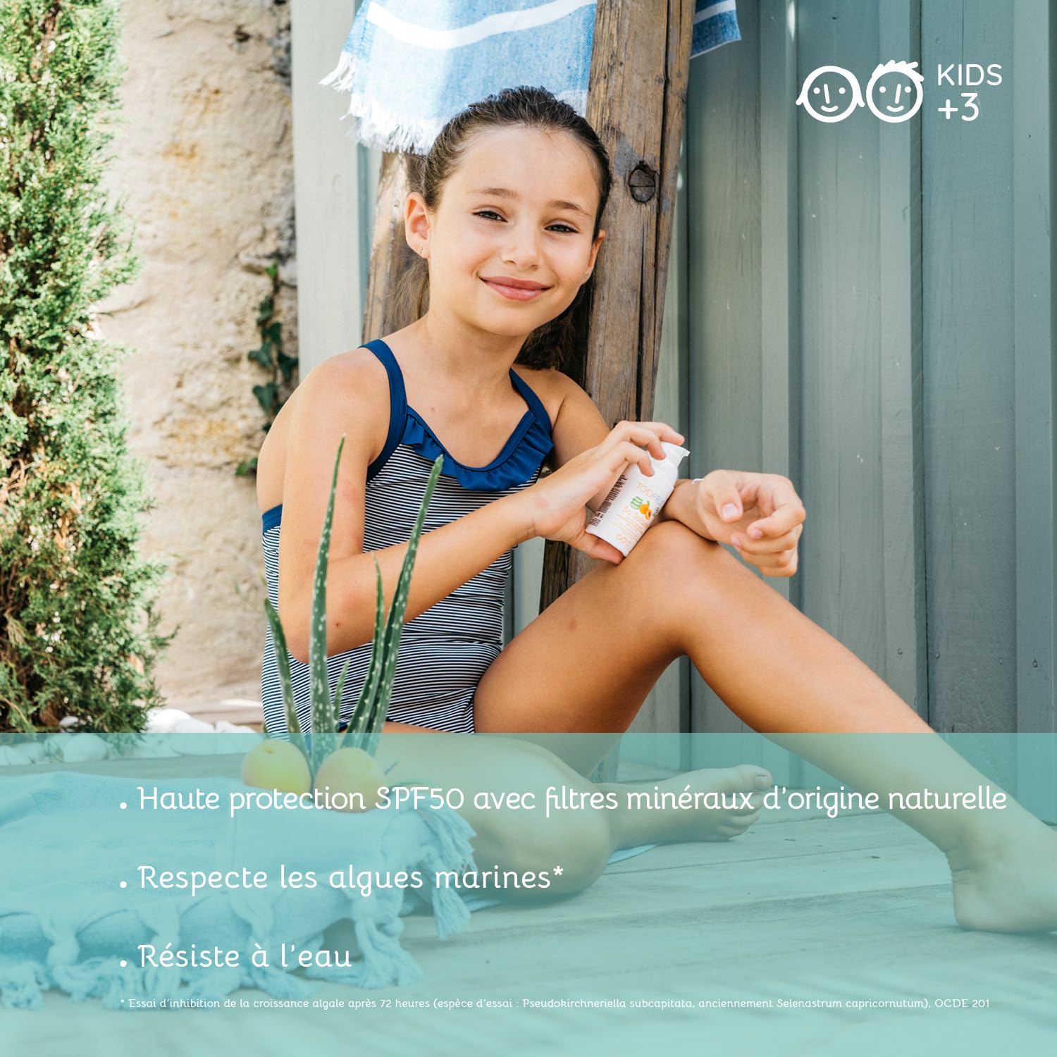 TOOFRUIT- So Solar - My Solar Mleko SPF50 - Organiczne mleko słoneczne dla dzieci, morela i aloes - wysoka ochrona przeciwsłoneczna - UVA/UVB - PA+++, wodoodporne, certyfikat organiczny, 30 ml