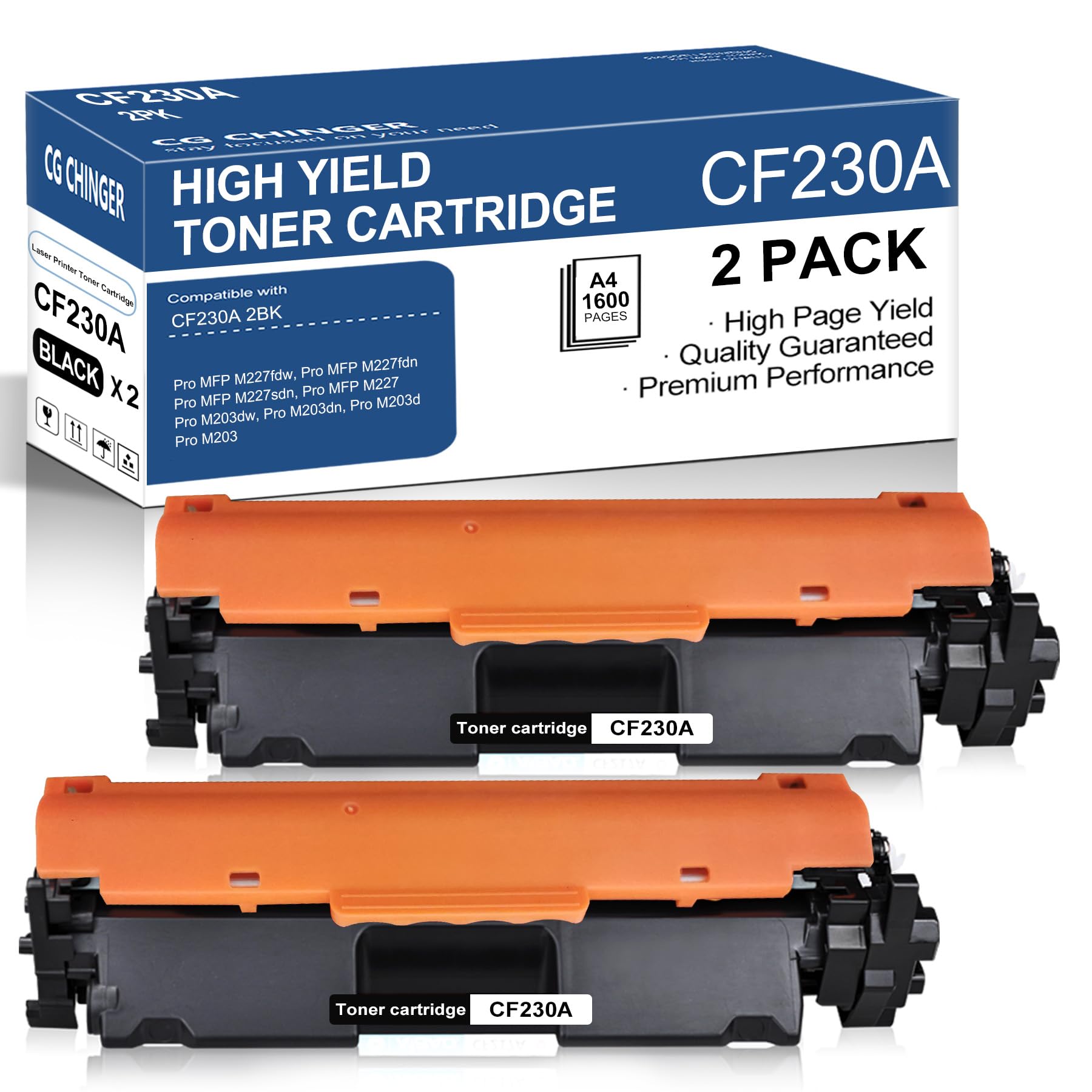 CHINGER Compatible Toner Cartridge Replacement for CF230A (2 Black)