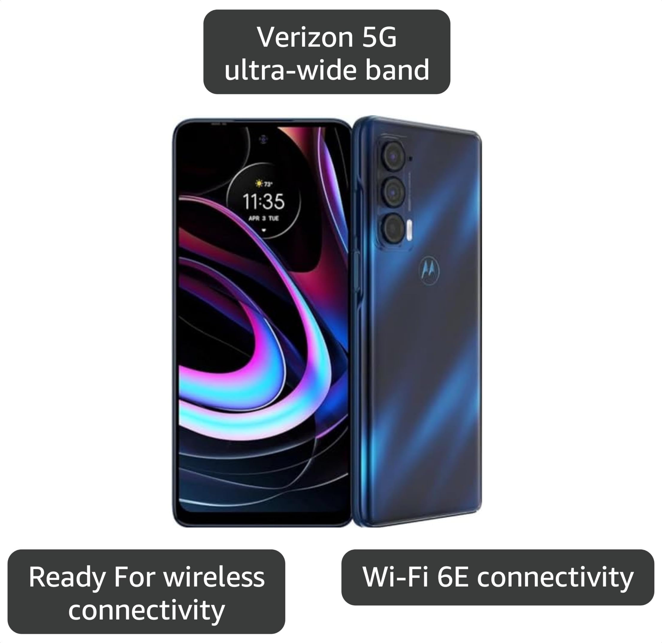 Amazon.com: Motorola Moto Edge 5G UW, 256GB, Nebula Blue - Locked