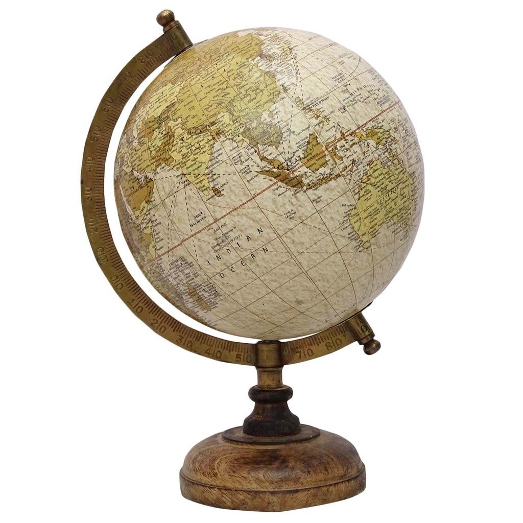 CRAFTSTRIBE Medium Rotating Desktop Globe World Earth Ocean Table Decor Geography Globes 13"