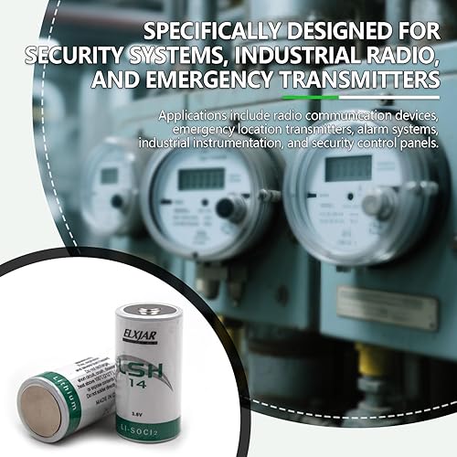 Miniatura 5 de elxjar Paquete de 2 baterías ER26500M de cloruro de tionilo de litio y 6.5Ah LSH14 de tamaño C