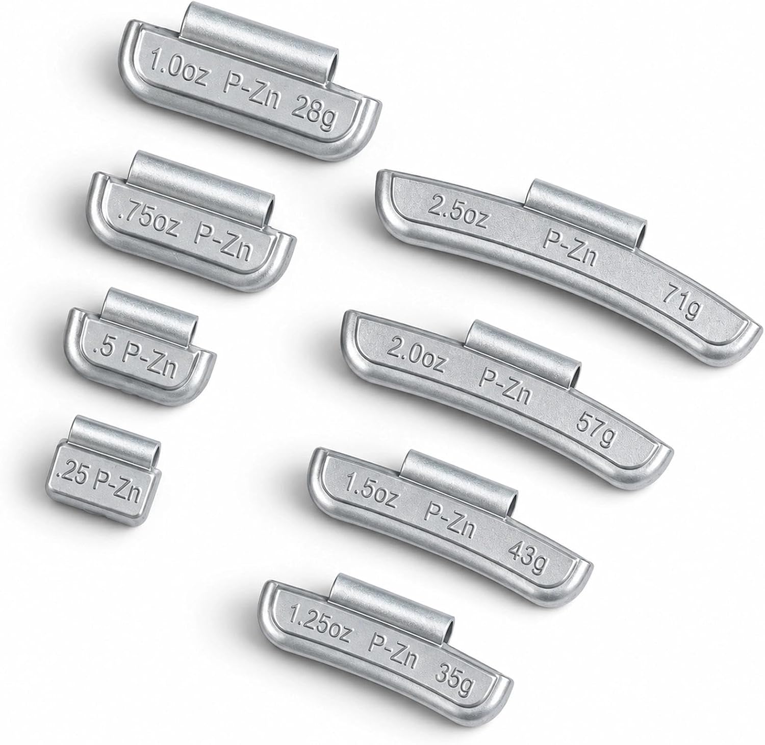 Sposuit P Style Wheel Weights, Zinc Clip on Tire Weights Assortment(100PCS)