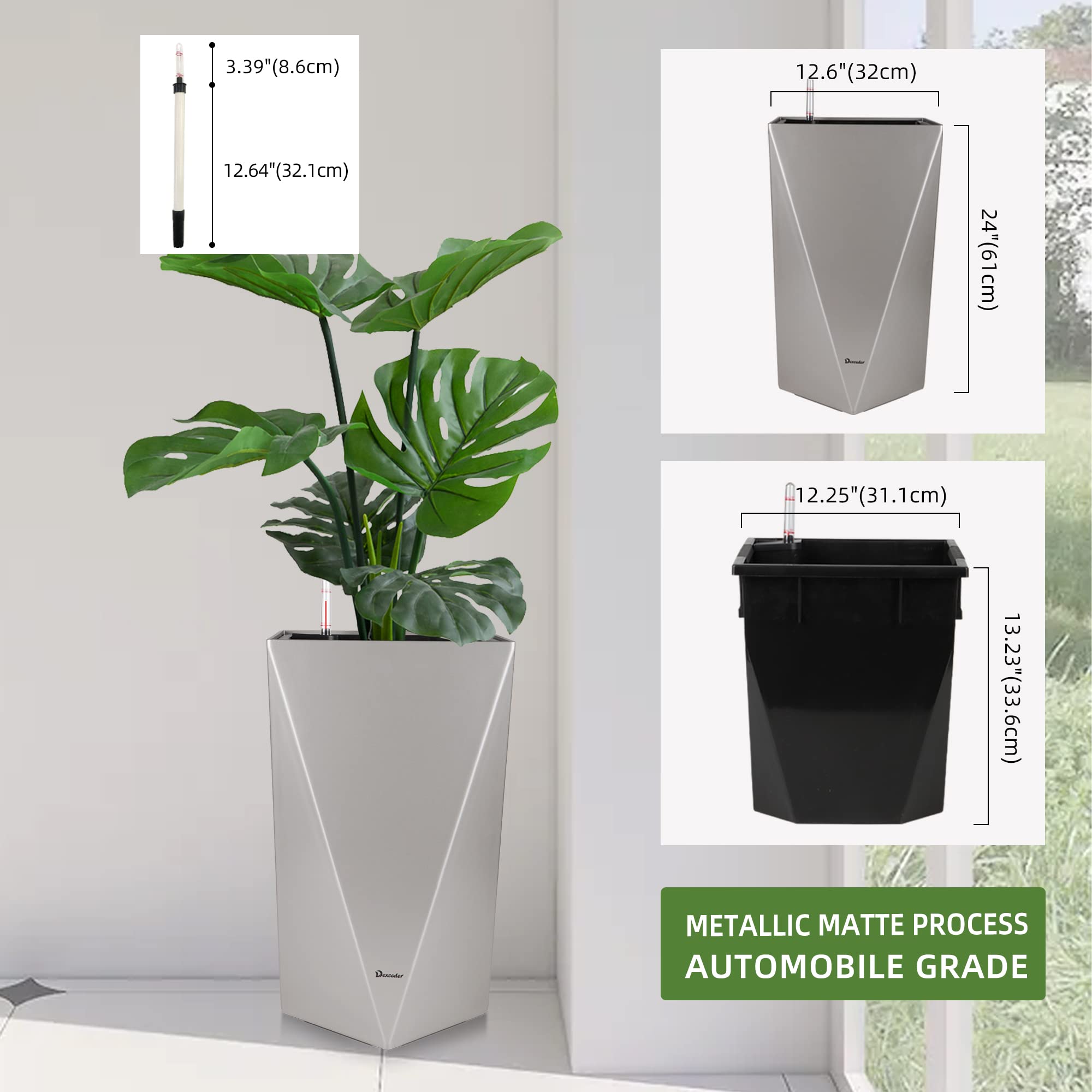 Amazon.com : Dexceder 24 Inches Tall Self Watering Planter