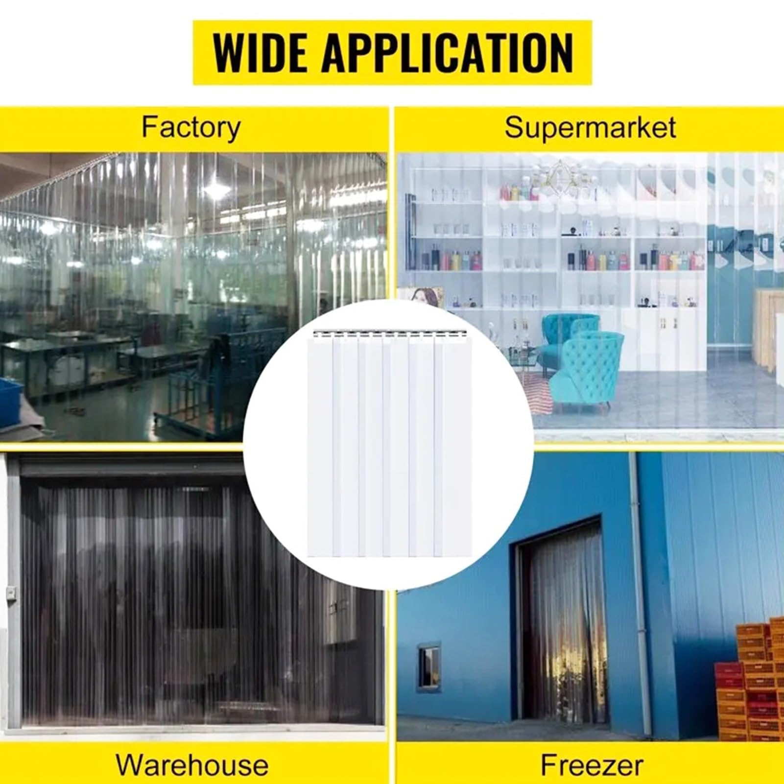 Rideau À Lanières en Plastique Transparent Rideau Industriel À Lanières Rideaux pour Portes de Congélateur Résistant Aux Intempéries (Color : Clear, Size : 150x190cm/59.06x74.8in)