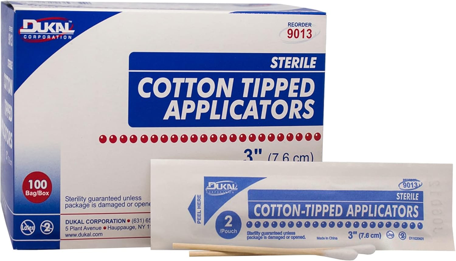 Dukal Cotton Tipped Applicators 3". Pack of 200 Swabsticks Wood Shaft. 100% Cotton Tip, Sterile Swabsticks for Medical Applications. Single use Wood Sticks with Single Tip, 9013 : Beauty & Personal Care