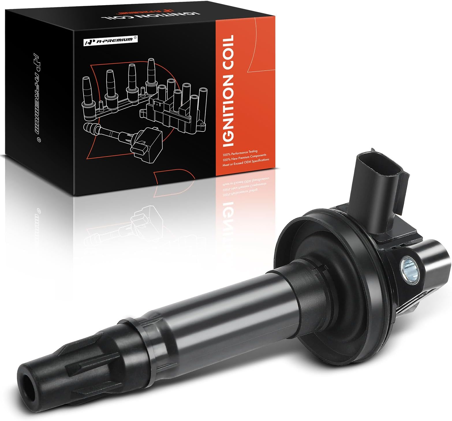 A-Premium Ignition Coil Pack Compatible with Ford Explorer F-150 Edge Fusion Mustang Taurus Lincoln MKS MKX MKT MKZ Sable 3.5L 3.7L Naturally Aspirated