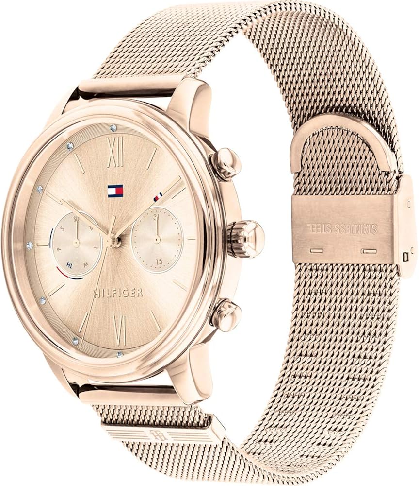 Tommy Hilfiger Analogue Multifunction Quartz Watch for women with Stainless Steel mesh bracelet Tommy Hilfiger Analogue Multifunction Quartz Watch for women with Stainless Steel mesh bracelet