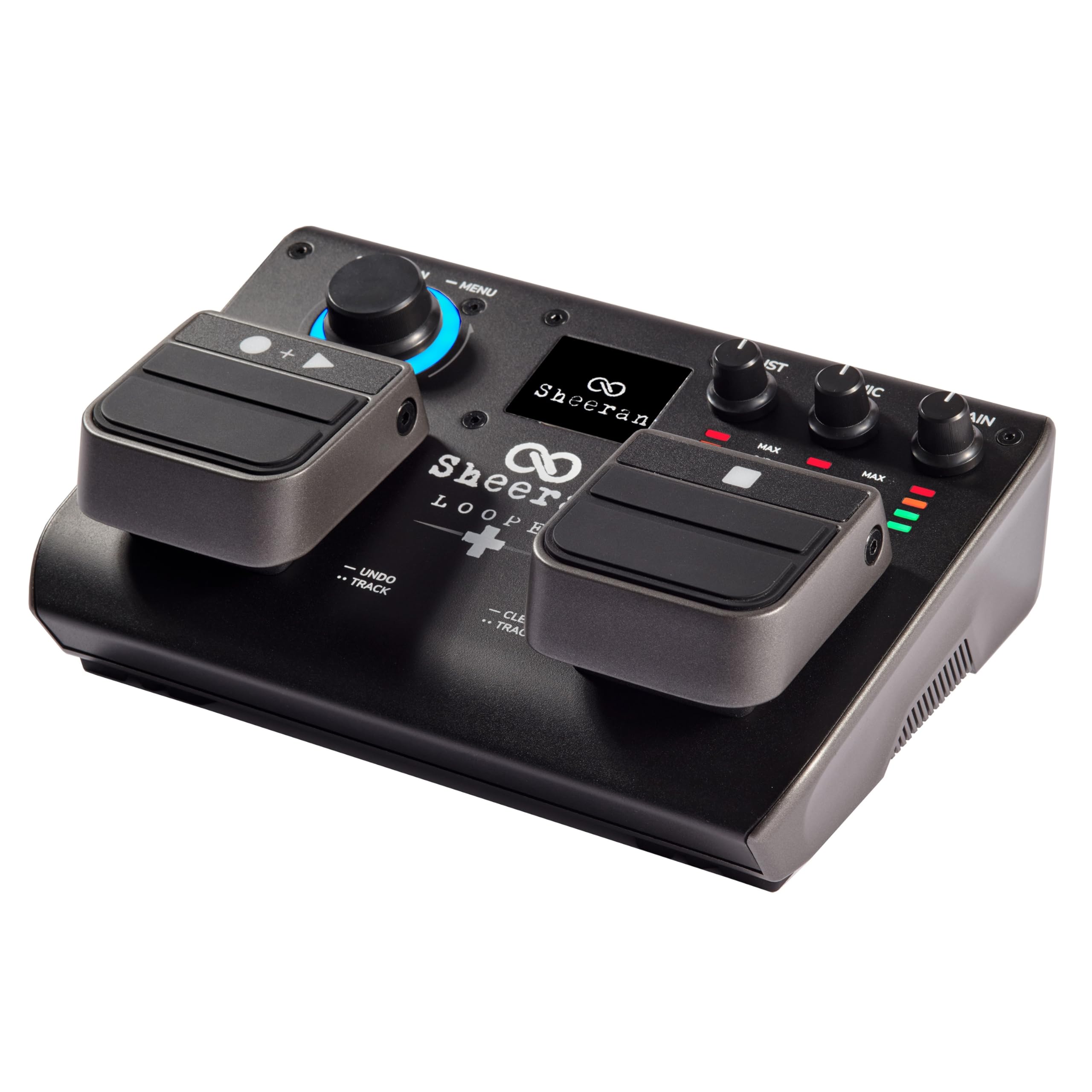 SHEERAN LOOPER + Dual Track Pedal für Gitarre, Bass, Keyboard, Vocals und Mehr, mit 128 Loops Speicher, 4 Looping Modi, LED-Display und Audiointerface