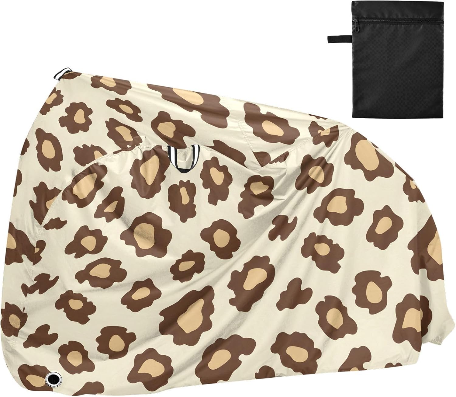 ALAZA Off White Cheetah Leopard Print Bike Cover Waterproof Outdoor Ebike Bicycle Covers Tarp Protection for 1/2 Bikes, Sun UV Dust Wind Proof