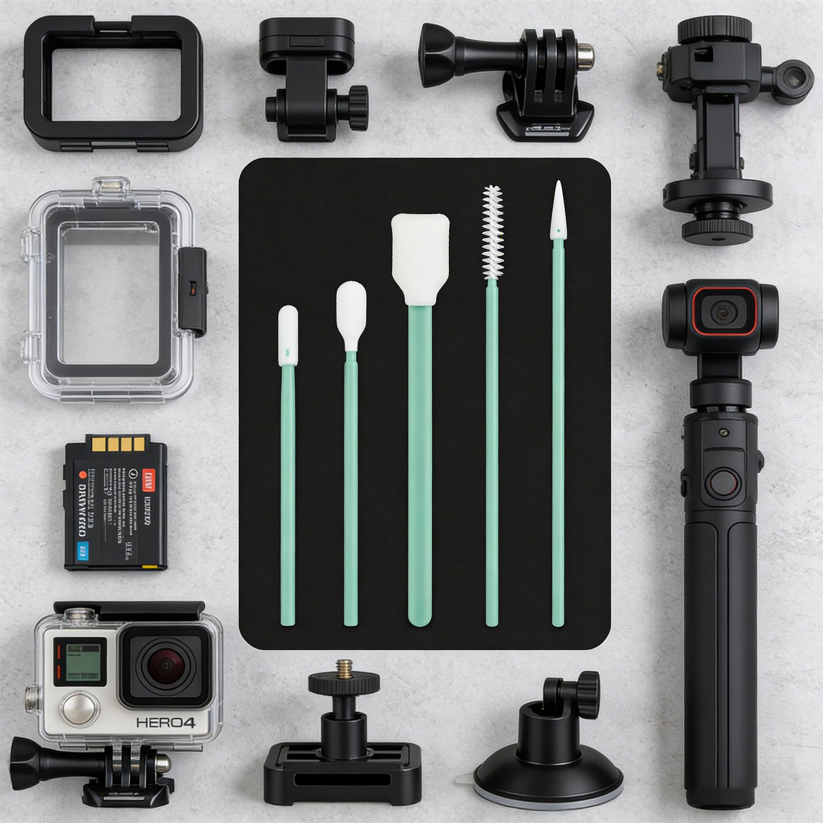 300 Stück Reinigungstupfer-Set, 5 Arten von Reinigungstupfern | Polyesterspitzen, Kunststoffgriffe, 5 Tupfer Typen, 300 Stück, Druckköpfe, Linsen, Elektronik, Detaillierung