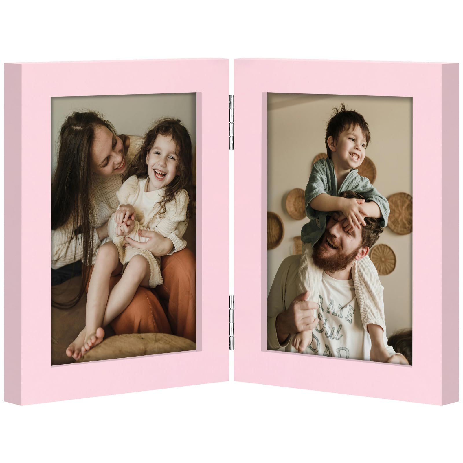 decorUhome Double 3.5x5 Picture Frame Vertical, Pink โ image 1