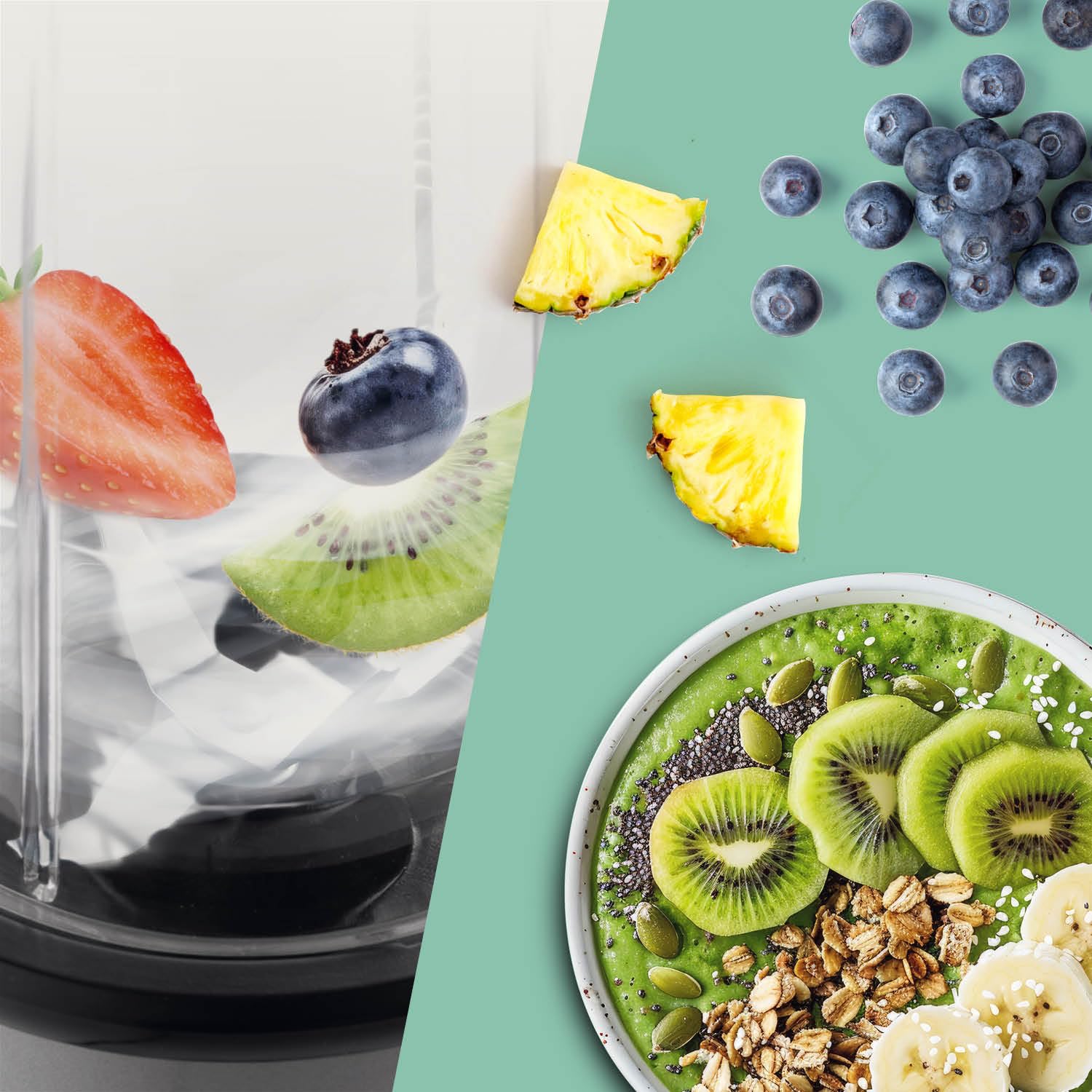 GOURMETmaxx Mr. Magic Mixer | Smoothie Maker z zestawem akcesoriów XXL | mikser stojący 18-częściowy | blender z pokrywkami utrzymującymi świeżość | Procesor do shake'ów, smoothies itp.