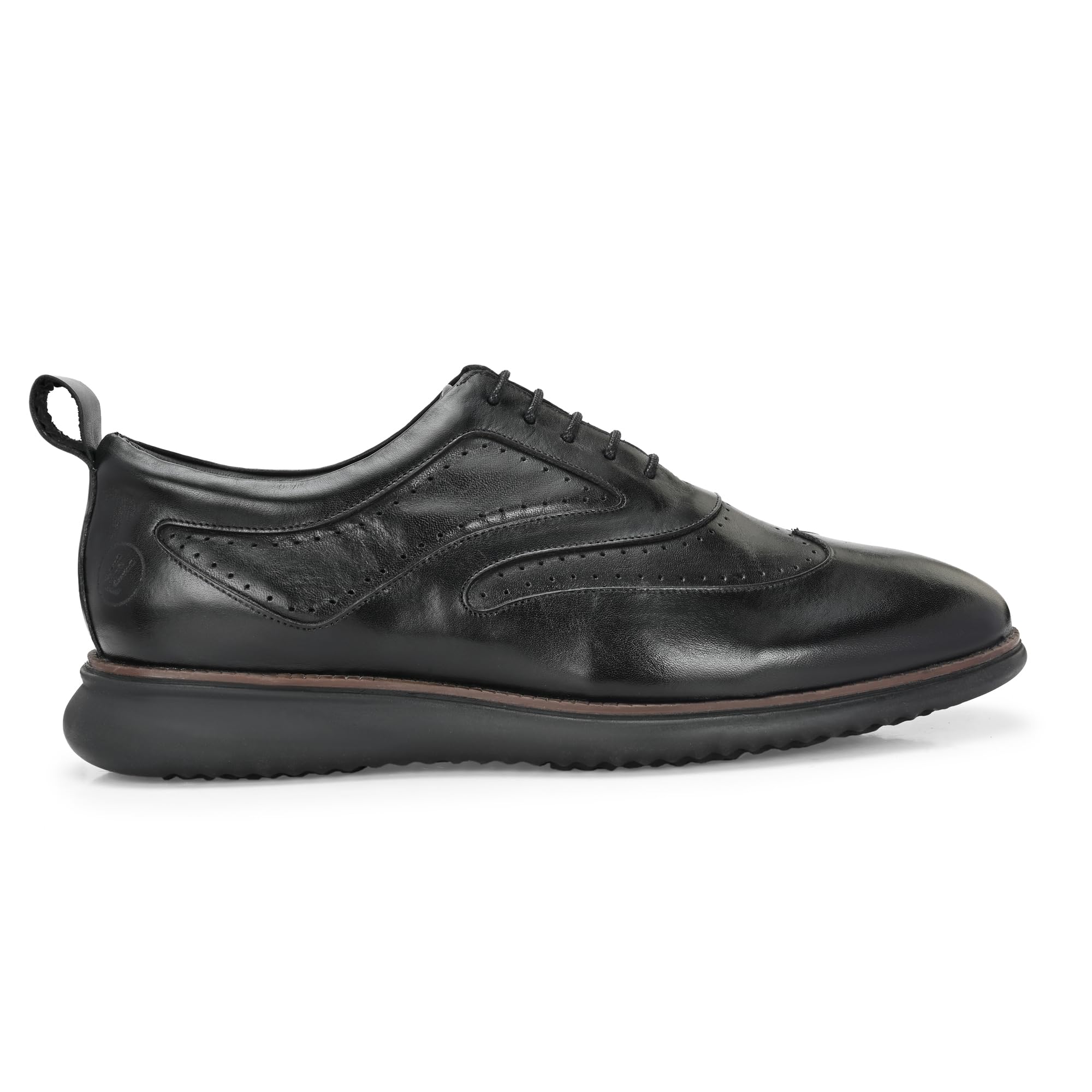 Crossover Oxfords 2.0 – Italian Leather Hybrid Dress Shoes with Extralight Rubber Outsole | Ultra-Lightweight & Comfortable Oxford Wingtip | All-Black Elegance-image-4