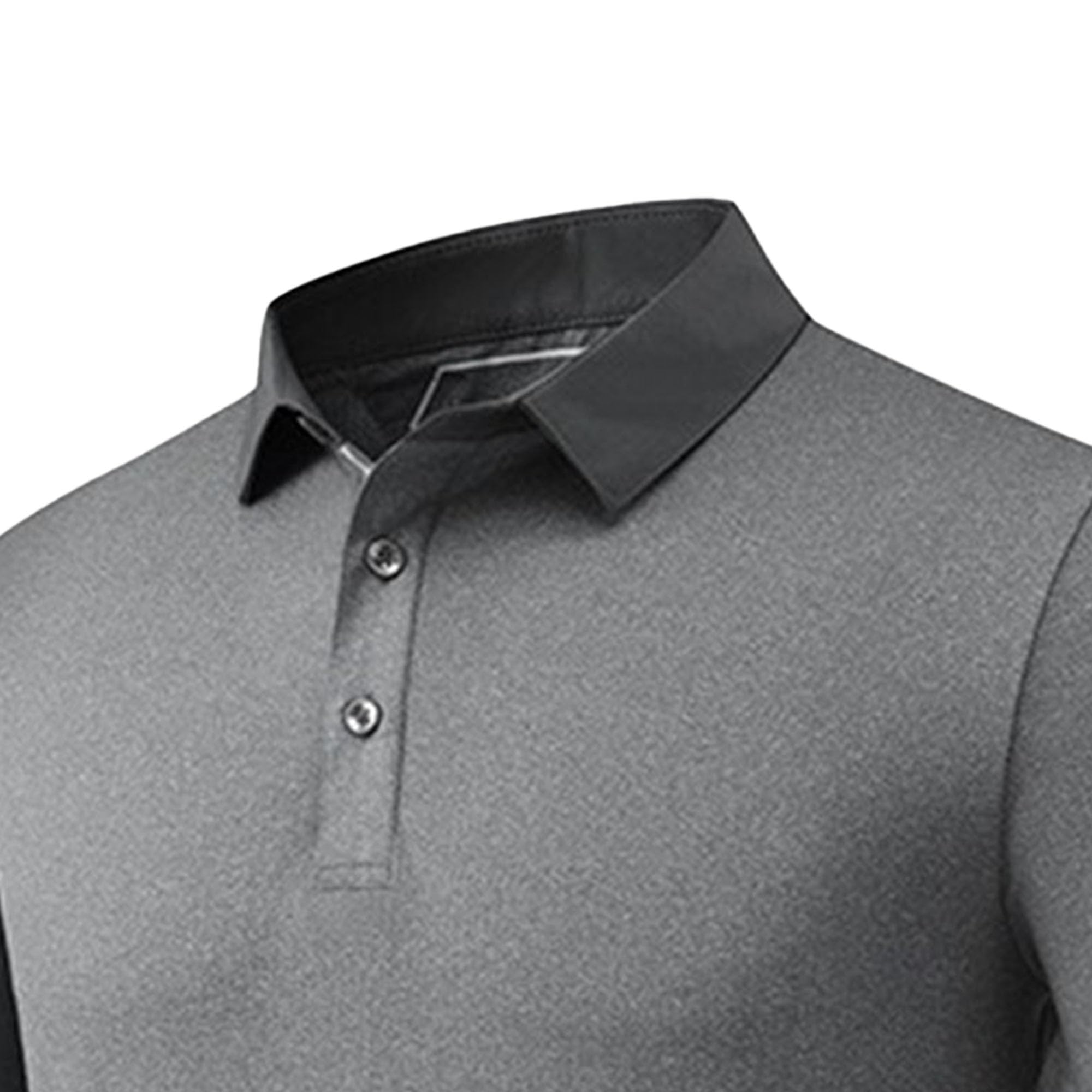 Men Ice Silk Short Sleeve Quarter Button T-Shirt Classic Comfy Lapel Pullover Tops Summer Quick Dry Fitness Shirts (Grey,Medium)