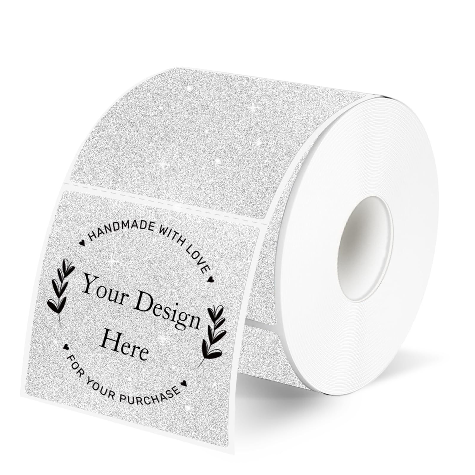 YEGAWEN 2" x 2" Square Thermal Labels Stickers, Holographic Glitter Thermal Stickers Labels, Waterproof Direct Thermals Label for Small Business, DIY