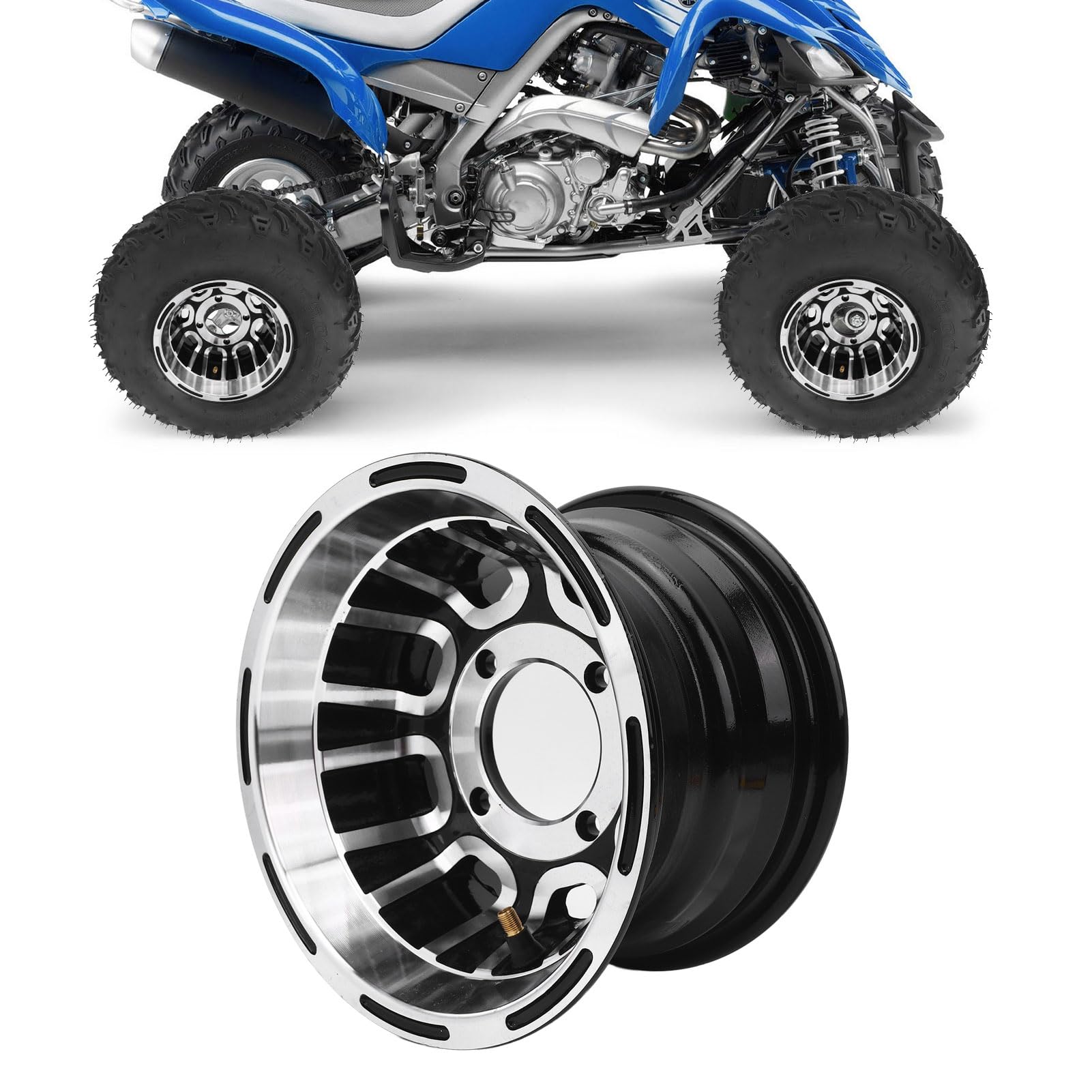 Naroote 8-calowa Felga do Quada, Zapasowe Koło ze Stopu Aluminium o Stylowym Wyglądzie i Zwiększonej Wydajności, Idealne do Gokarta na Wózku Quadowym