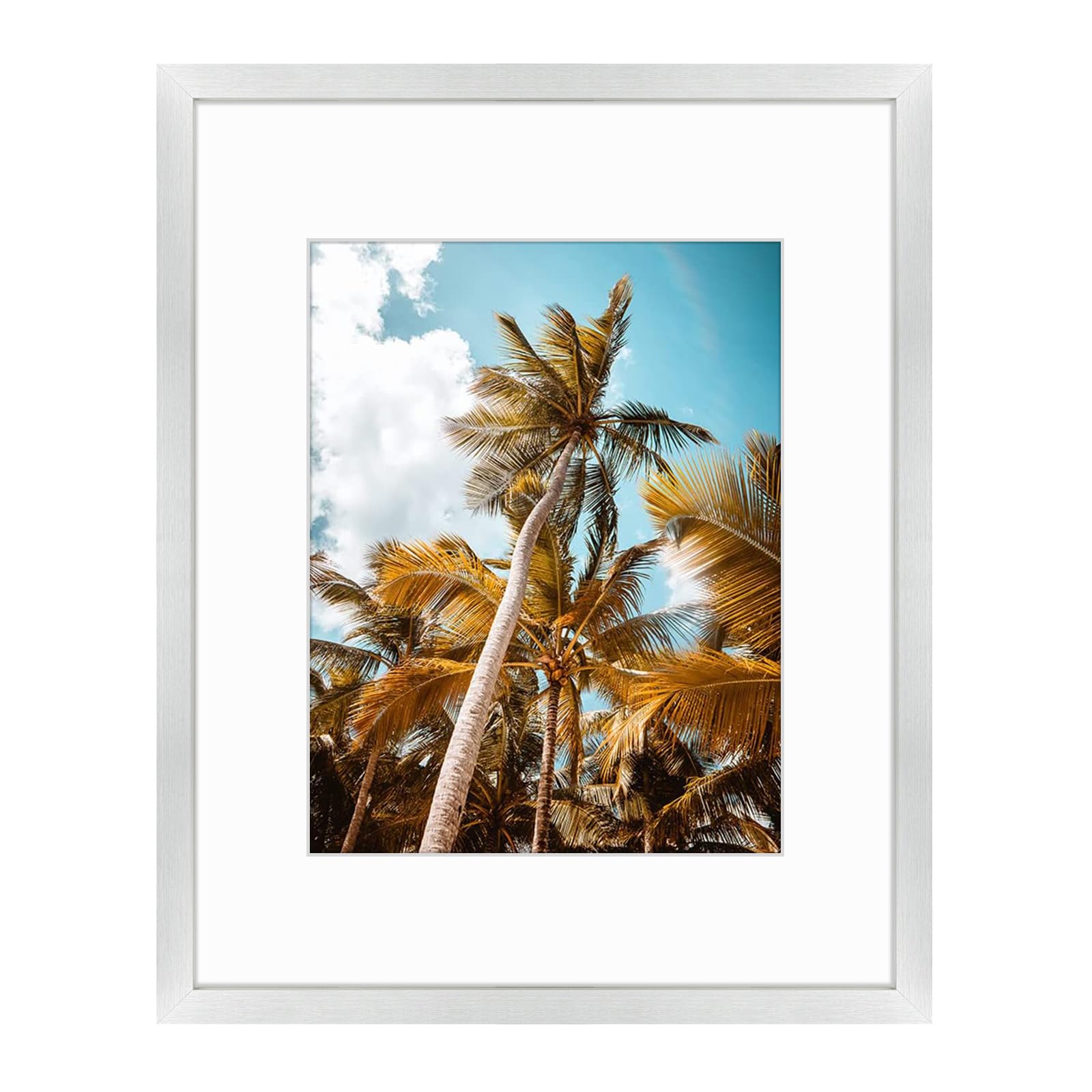 Frametory 16x20 Silver Picture Frame with Real Glass Mat for 11x14
