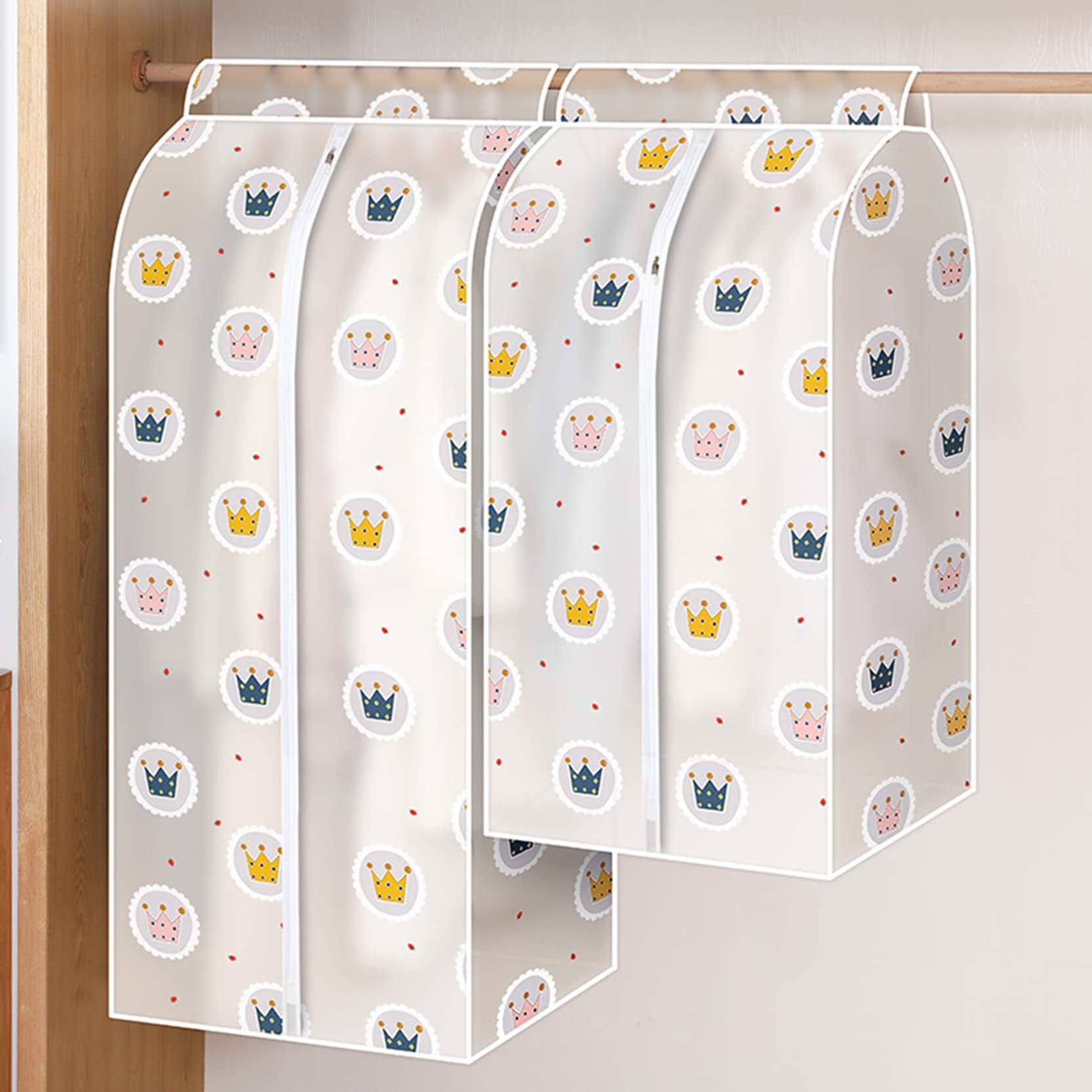 Fundas para Trajes Bolsas para Ropa 2 Piezas, Fundas para Ropa Colgantes, Bolsa con Cremallera Completa, Funda para Vestido Impermeable Lavable para Almacenamiento De Ropa, 50x60x90/120cm,B