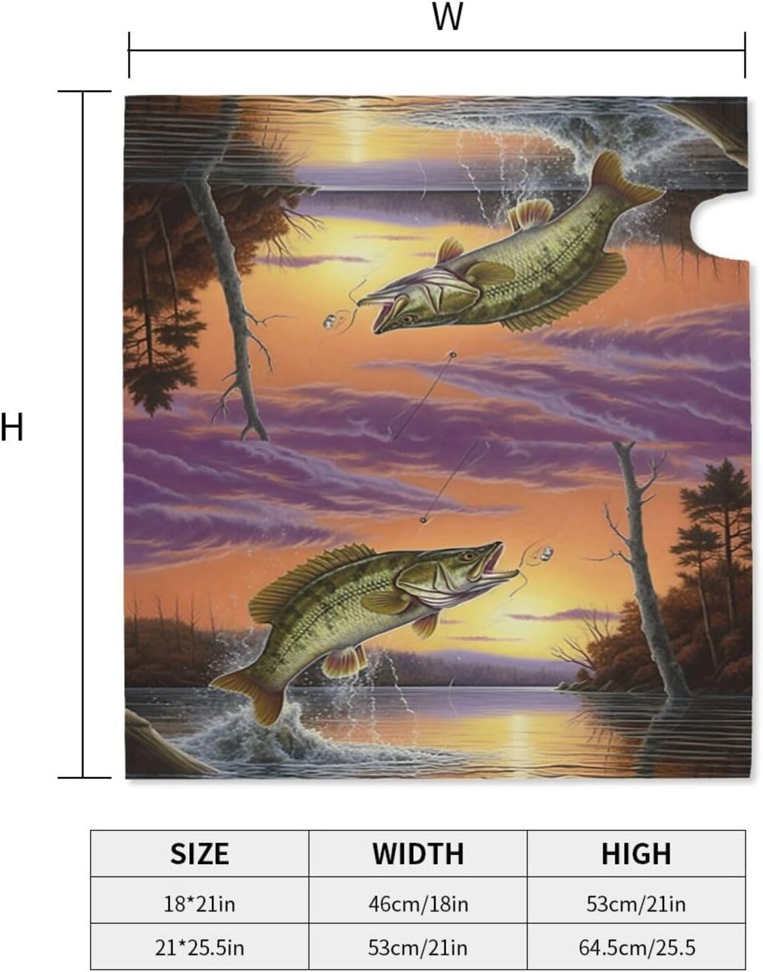 Dujiea Bass Fish Mailbox Wrap - Waterproof Magnetic Post Box Cover, Large Size 25.5"L x 21"W - Garden Yard Home Decor