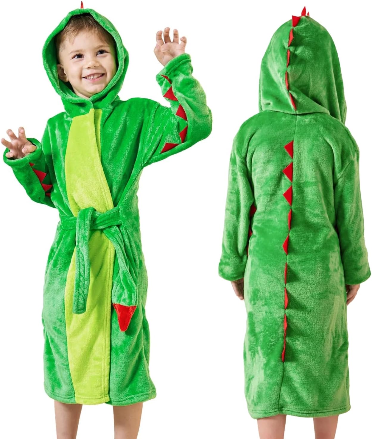 Accappatoio In Pile Per Bambini - Vestaglia Unisex Con Cappuccio, Taglia 98/104 - Foto 11