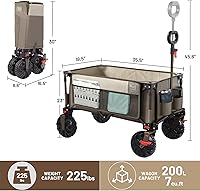 Vista 9 de Timber Ridge - Carrito plegable para exteriores, carrito de utilidad, carrito plegable resistente con ruedas todo terreno para compras, camping