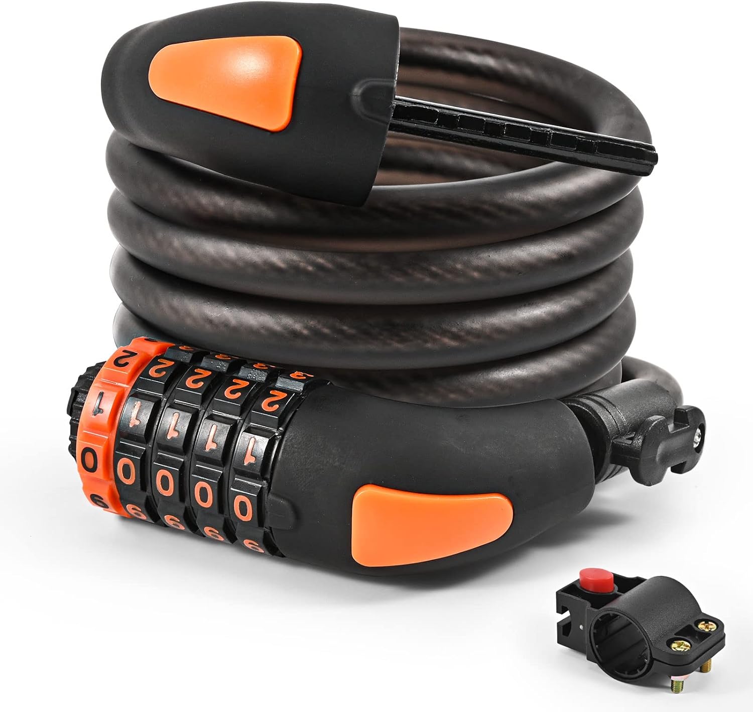 SenluKit Fahrradschloss Spiralkabel - Sicherheitsstufe Sehr Hoch Mit Schlüssel