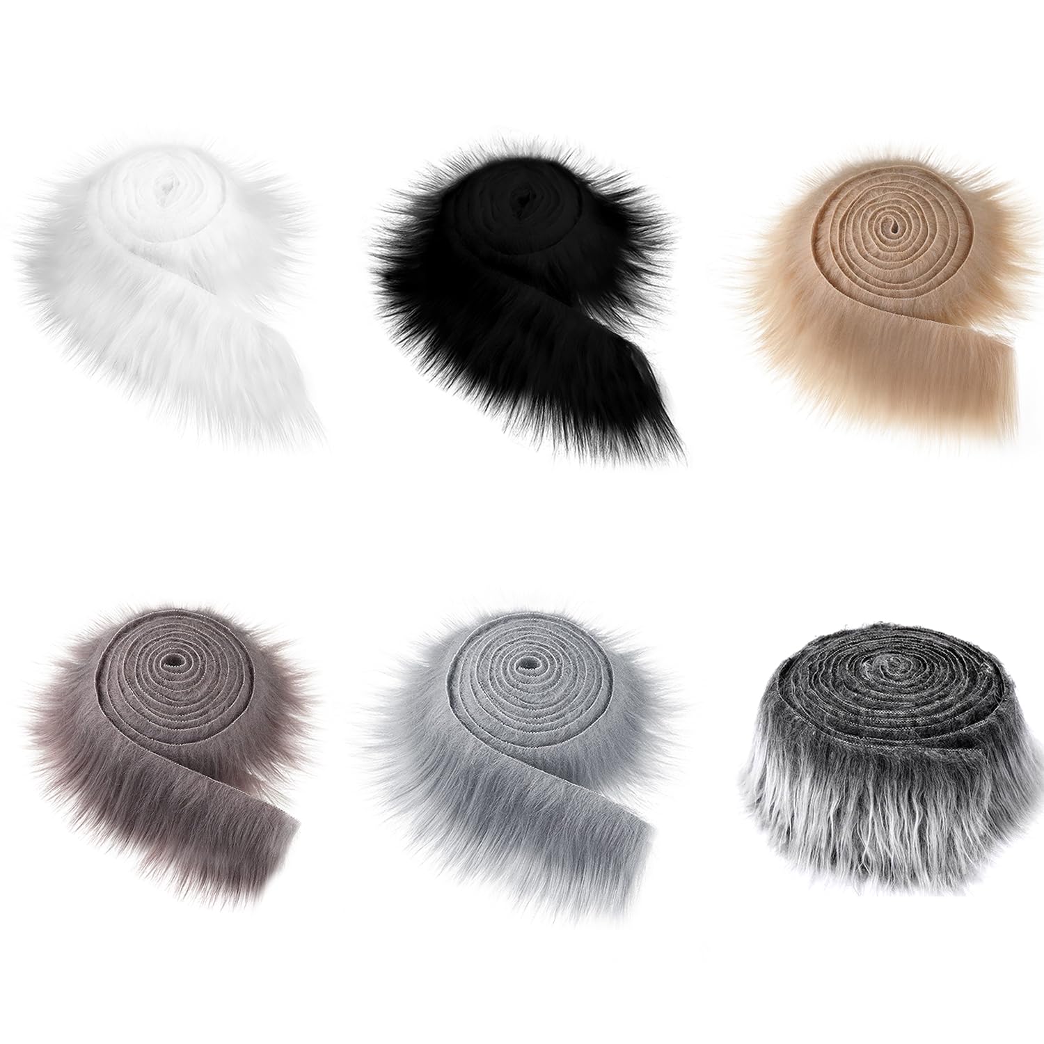 Ruban fausse fourrure synthétique de qualité supérieure à poils denses pour customisation, MEISH