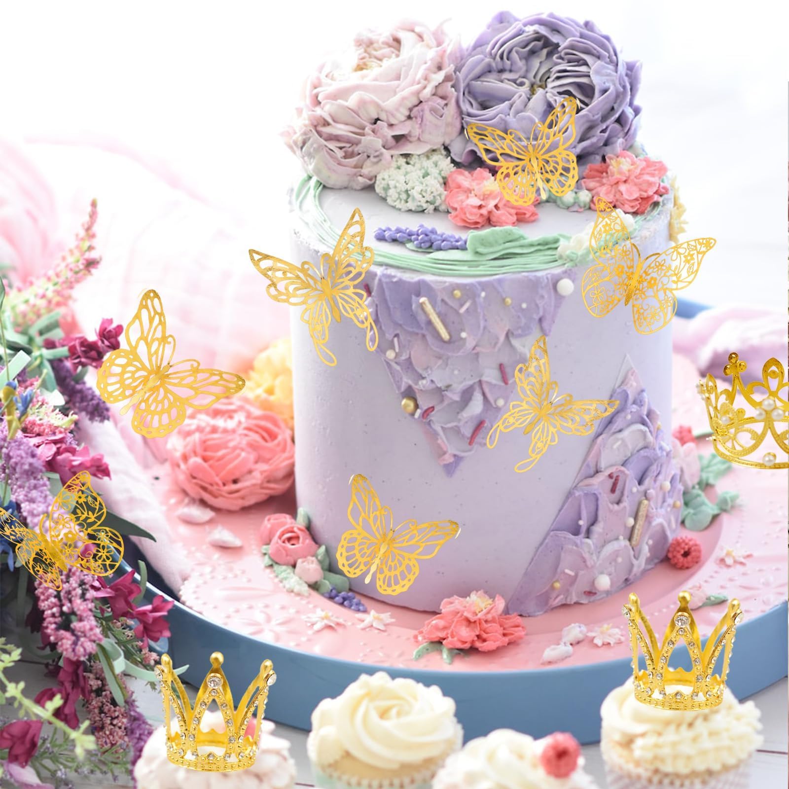 6 Mini Coroncine Per Torte Con Strass E Perle – Decorazioni Per Dolci - 2