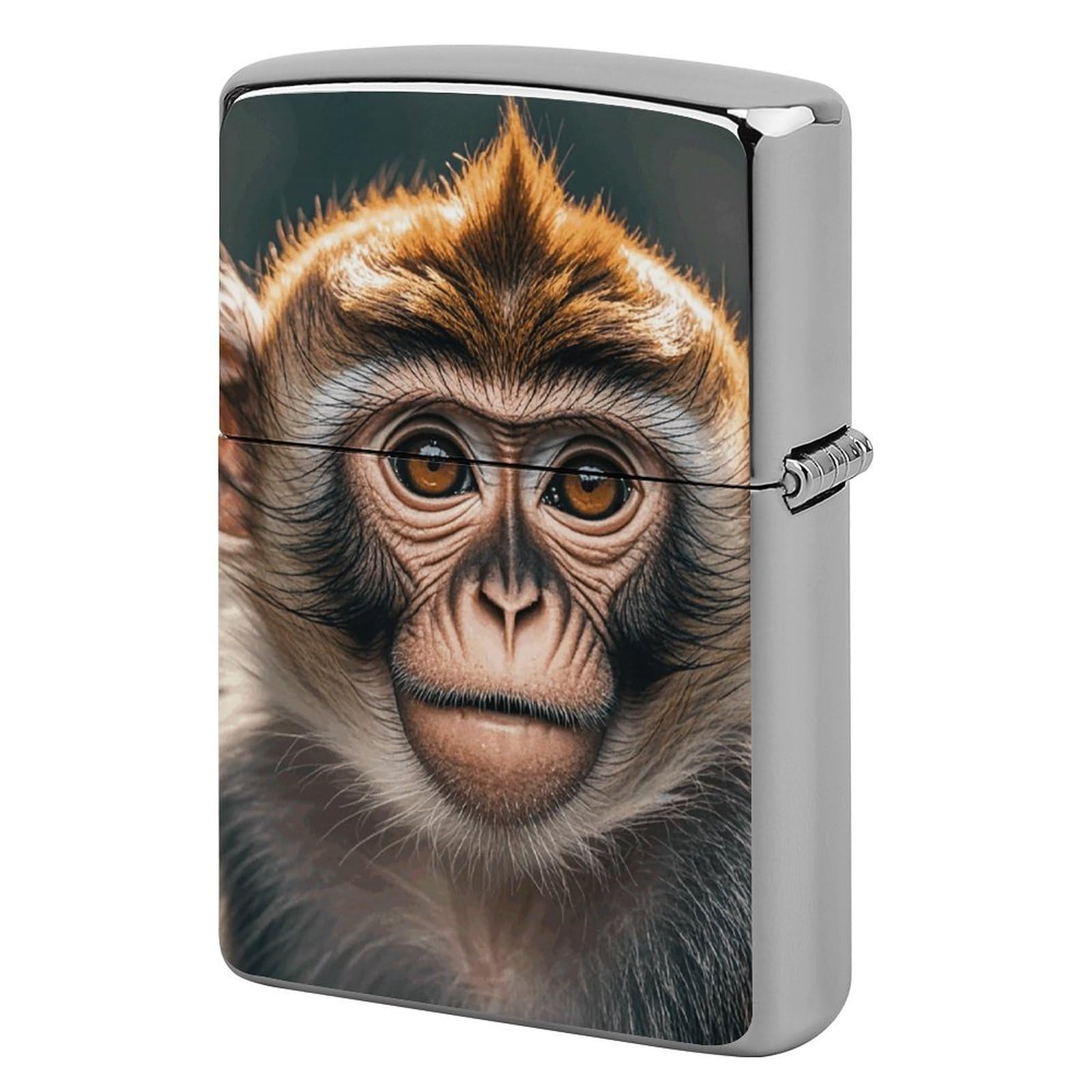Cute Monkey Lighter Case for Men, Personalized Lighter Cover for Valentine's Day Gifts, Flip-Top Lighters Shell for Outdoor, Portable Lighters Protective Sleeve