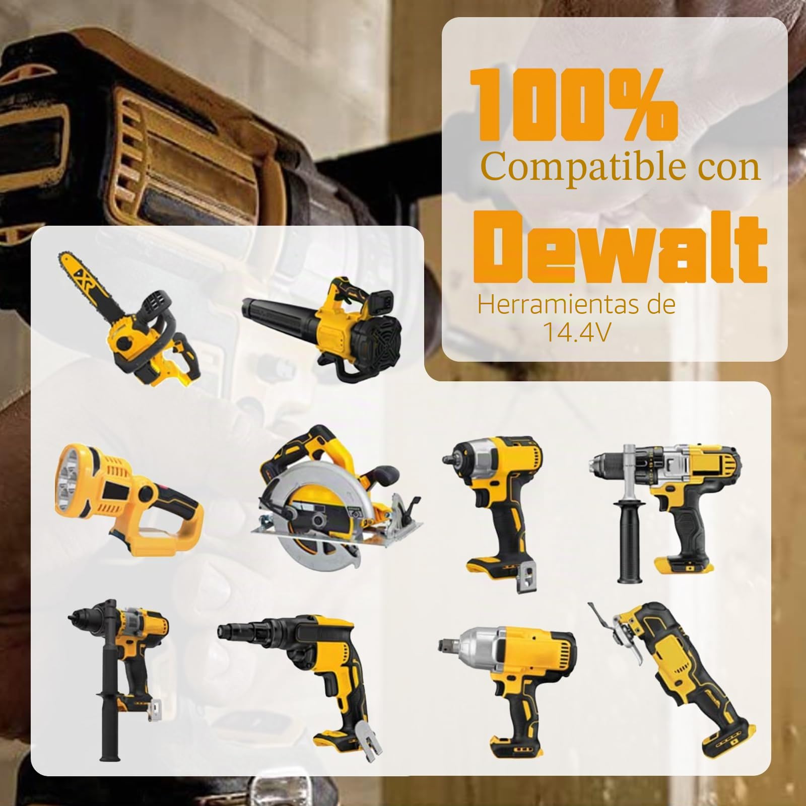 Batería de repuesto de iones de litio de 14,4 V 4000 mAh con mayor seguridad y mayor duración – Dewalt DCB140, DCB141, DCB142, DCR017, DCD730, DCR020, DCR027, DCV582, para Dewalt XR 14,4 V Series