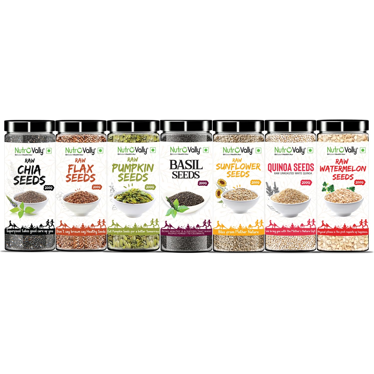 See full amazon price history chart for NutroVally Mix Seeds-1.4kg For Weight Loss Combo of Chia,Flax,Pumpkin,Basil,Watermelon,Quinoa and Sunflower Mix Seeds for Eating with Omega 3 and rich in Fiber Superfoods (Pack of 7-200gm Each) NutroVally Mix Seeds-1.4kg For Weight Loss Combo of Chia,Flax,Pumpkin,Basil,Watermelon,Quinoa and Sunflower Mix Seeds for Eating with Omega 3 and rich in Fiber Superfoods (Pack of 7-200gm Each) (B0CX99HQ2V) Amazon Price History, Amazon Price Tracker