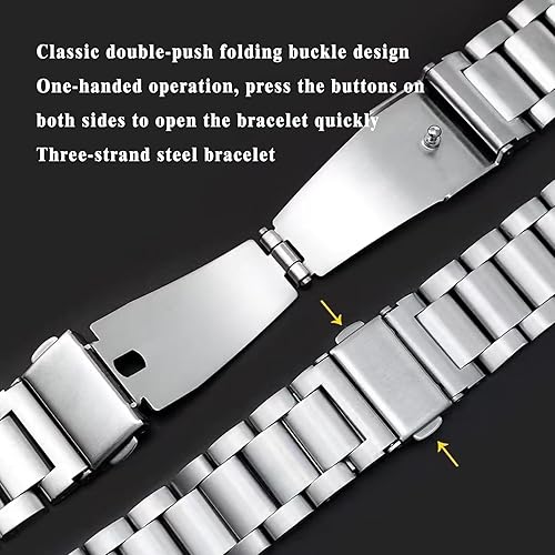 Miniatura 4 de KAMINRUN Bandas de malla metálica compatibles con reloj de 1.654 in, 1.732 in, 1.772 in, 1.929 in, correa magnética de acero inoxidable para iWatch