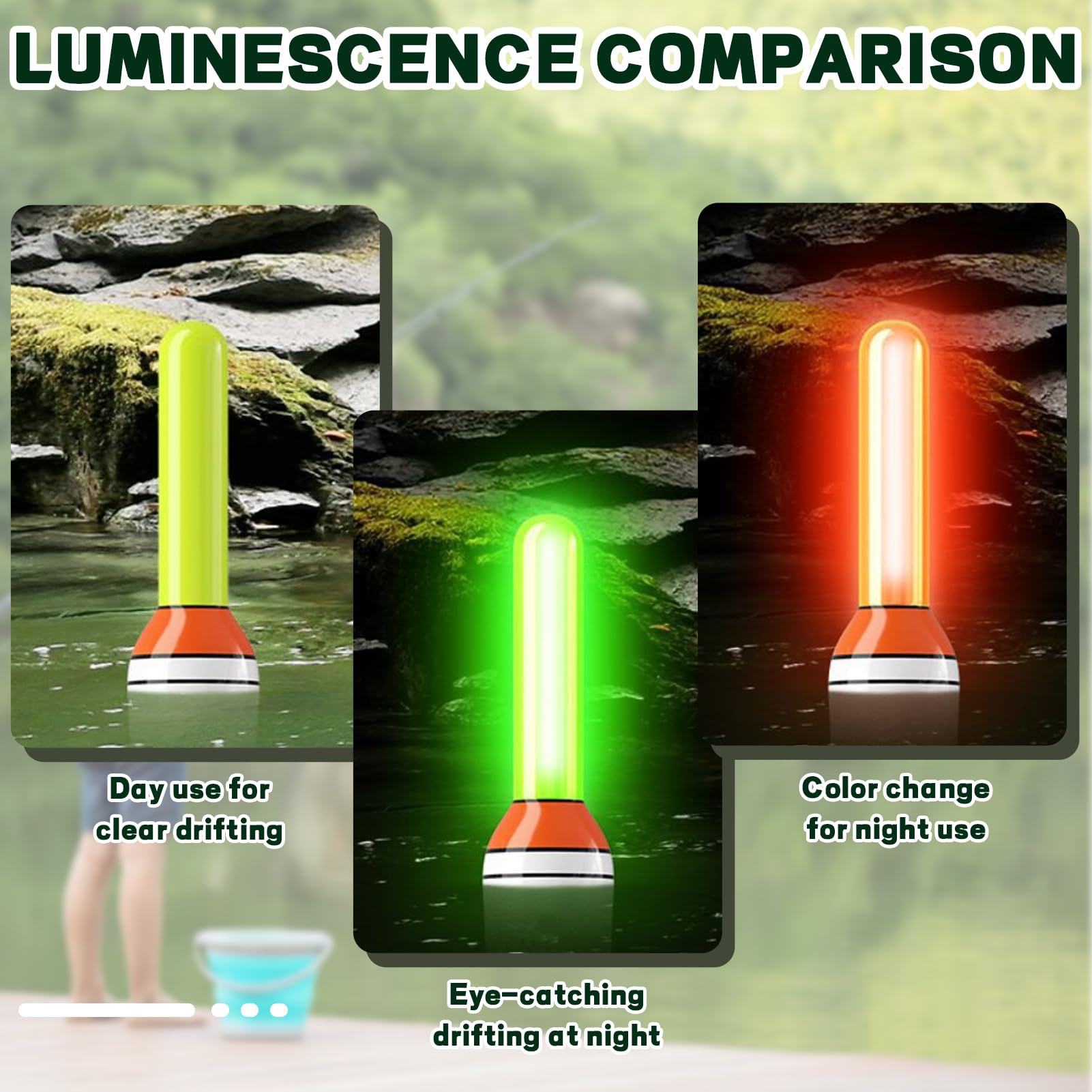 Lot De 3 Flotteurs De Pêche LED Avec Détecteur De Touche - Chargeur Et Batteries CR425 Inclus - Pêche Nocturne Lac Et Rivière