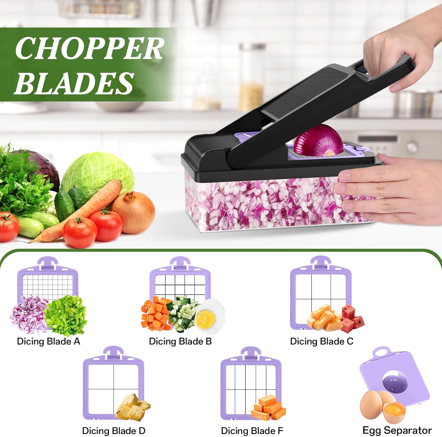 HomeHas Vetable Chopper Vetable Cutter, 1 Kitchen Gadt, Dicer,