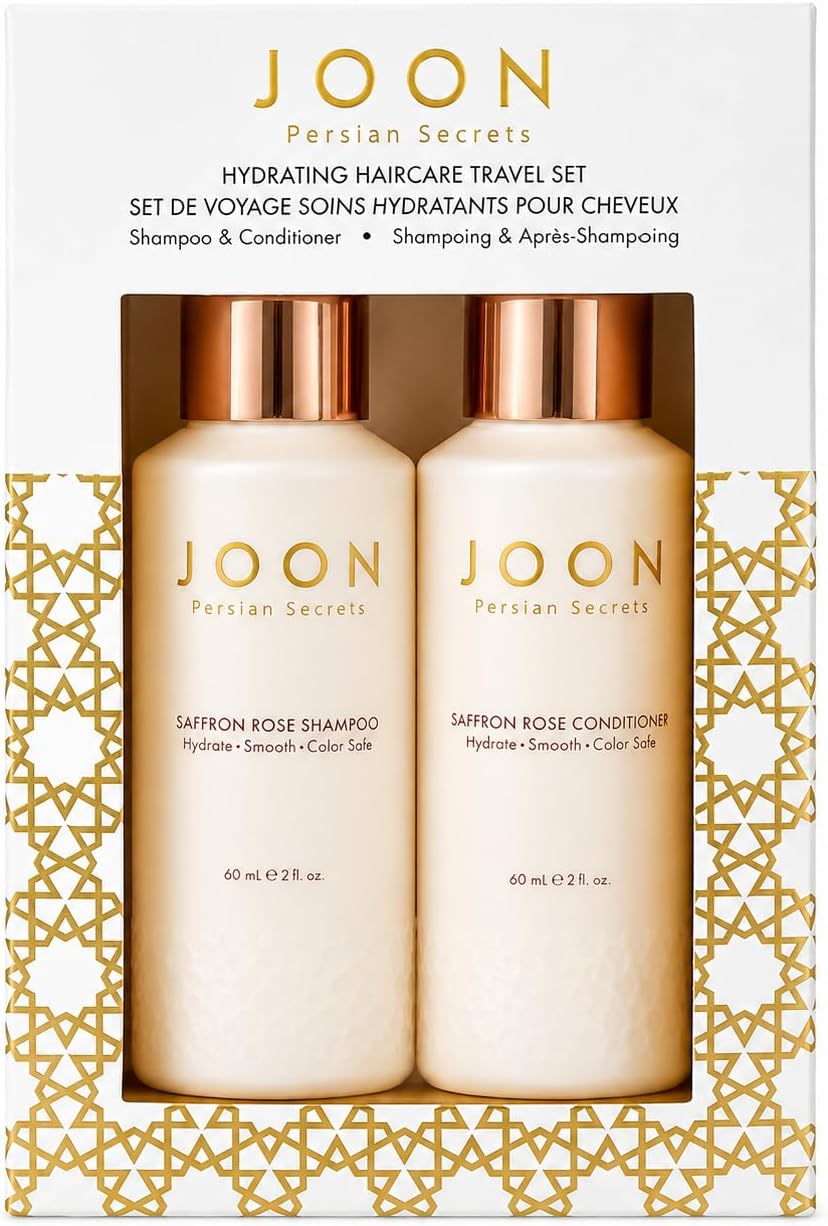 Joon Hydrating Haircare Set | Saffron Rose Shampoo + Conditioner | 2 Oz