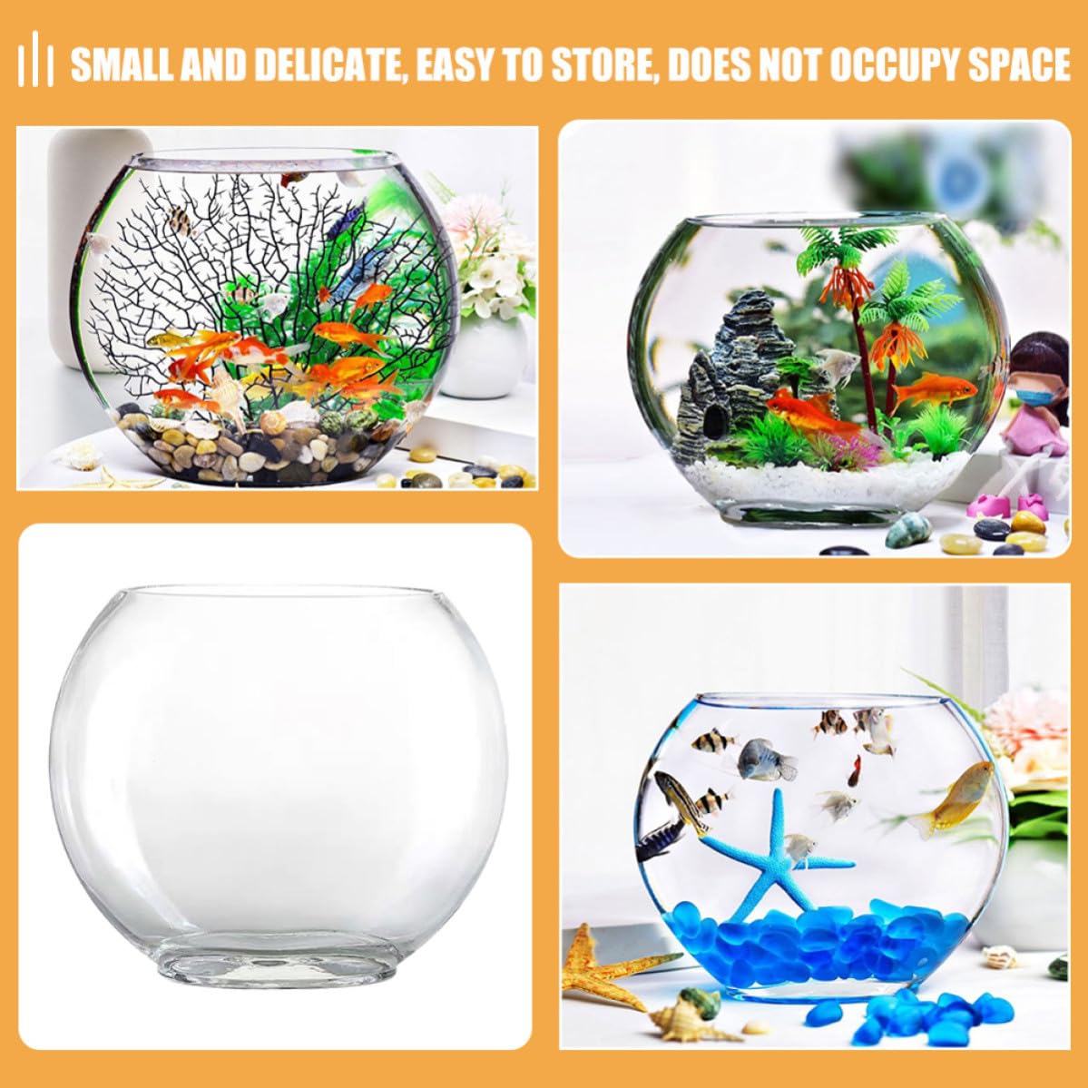 HEMOTON Aquarium en Verre Transparent Décoratif pour Plantes, Style