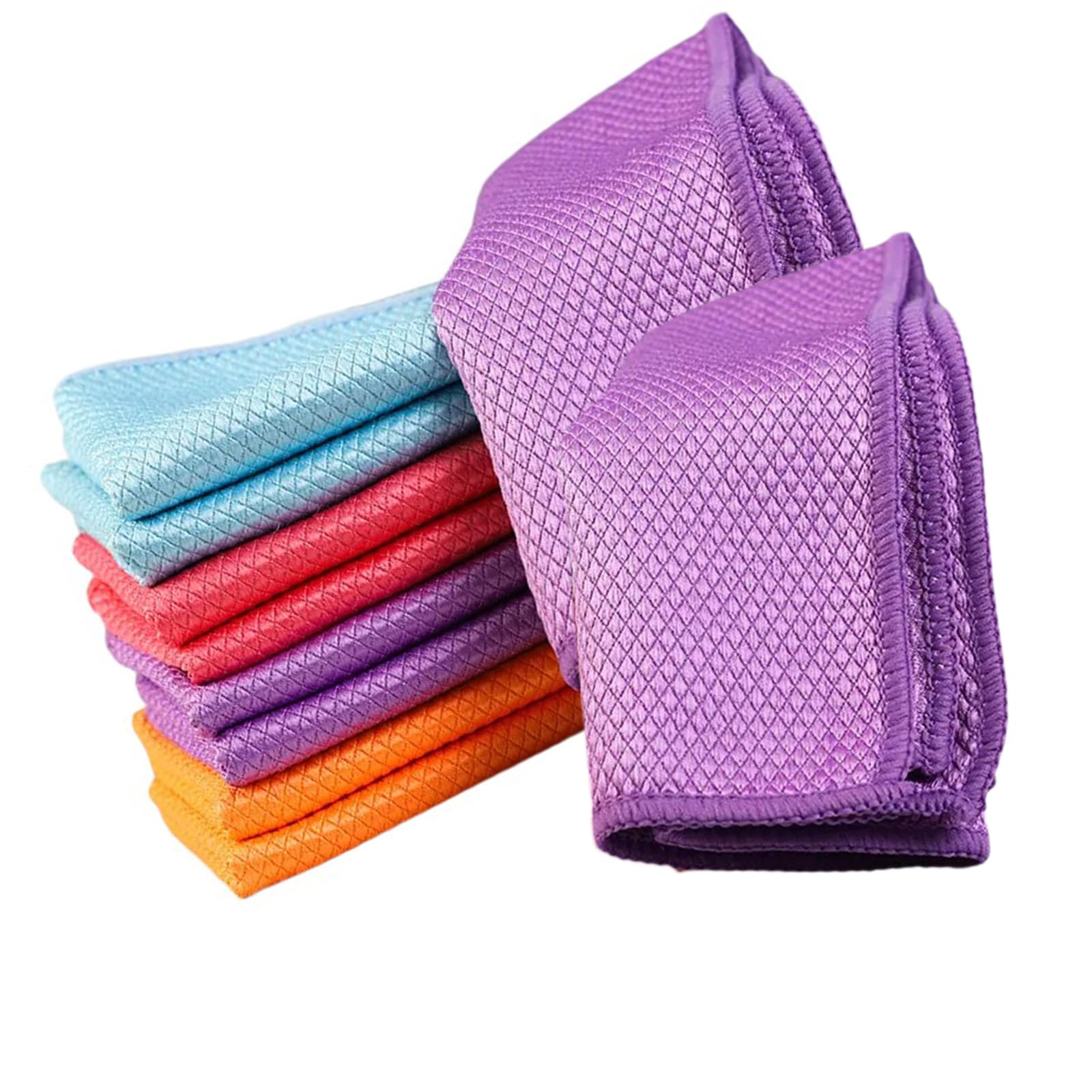 Xjdzineq Multipurpose Fish Scales Cleaning Cloths Wire Microfiber Cleaning Towels for Polishing Glass and Drying Dishes