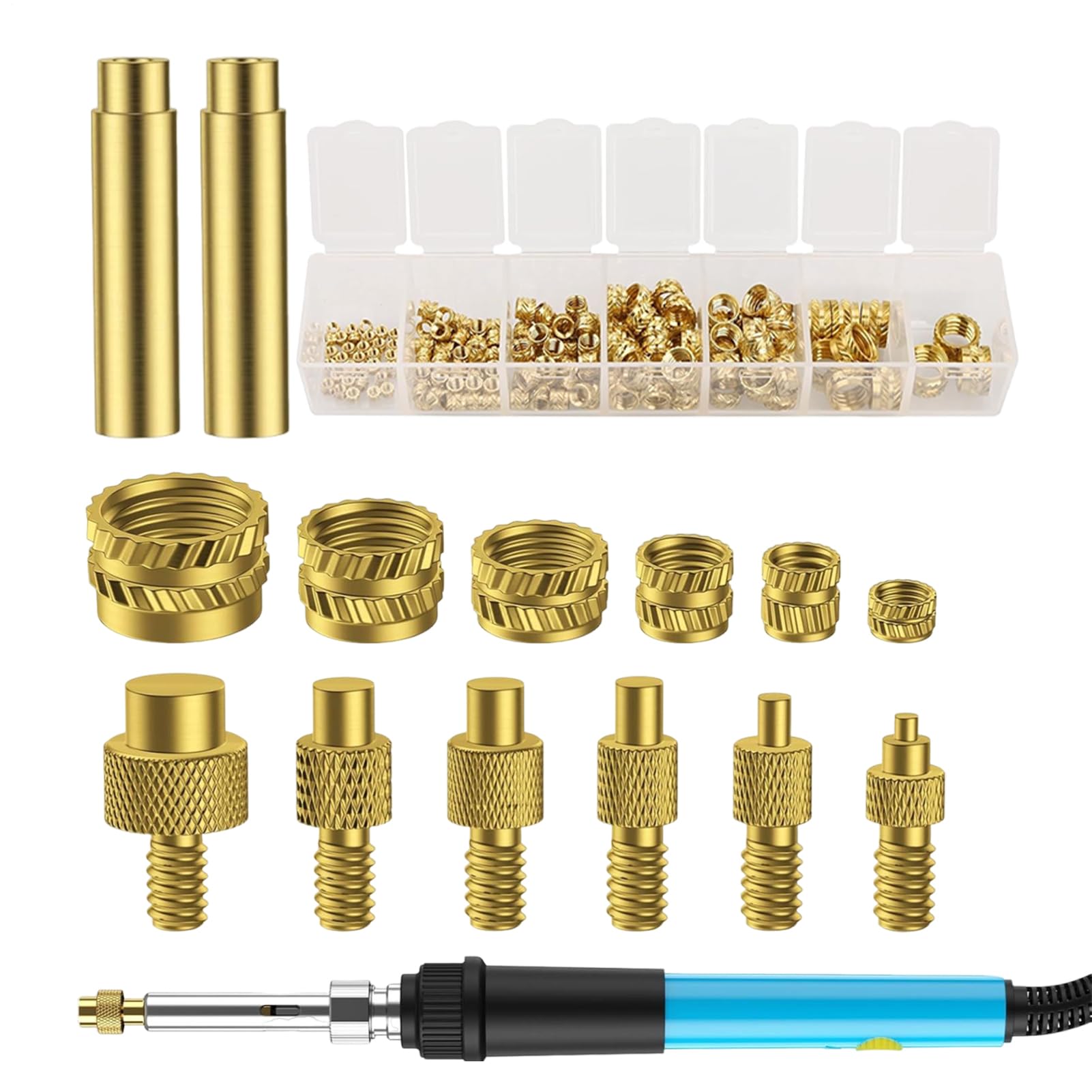 Heat Insert Tool, Soldering Iron Set, Heat Resistant Heater Adapter Kit with Welding Components, Precision Tools for Home Use, 3D Printing Projects, and Printed Circuit Board Work