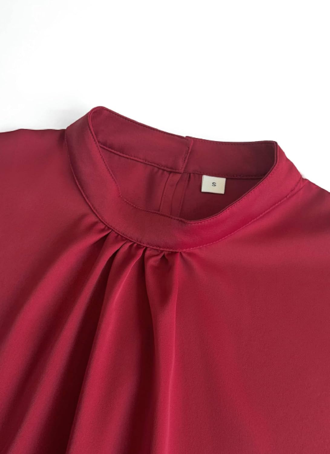 Casual Dresses for Women Mock Neck Short Sleeve Plain Satin Mini Dress 2026 Summer Formal Wedding Guest Dress - Image 5