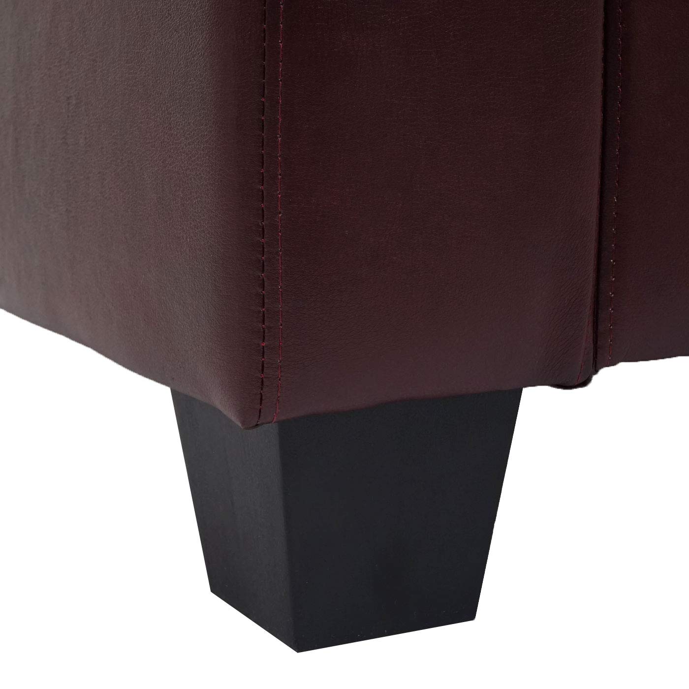 Mendler Divano Sofa 3 posti Lounge Moderno Elegante Serie Lille M65 75x191x70cm - Ecopelle Bordeaux