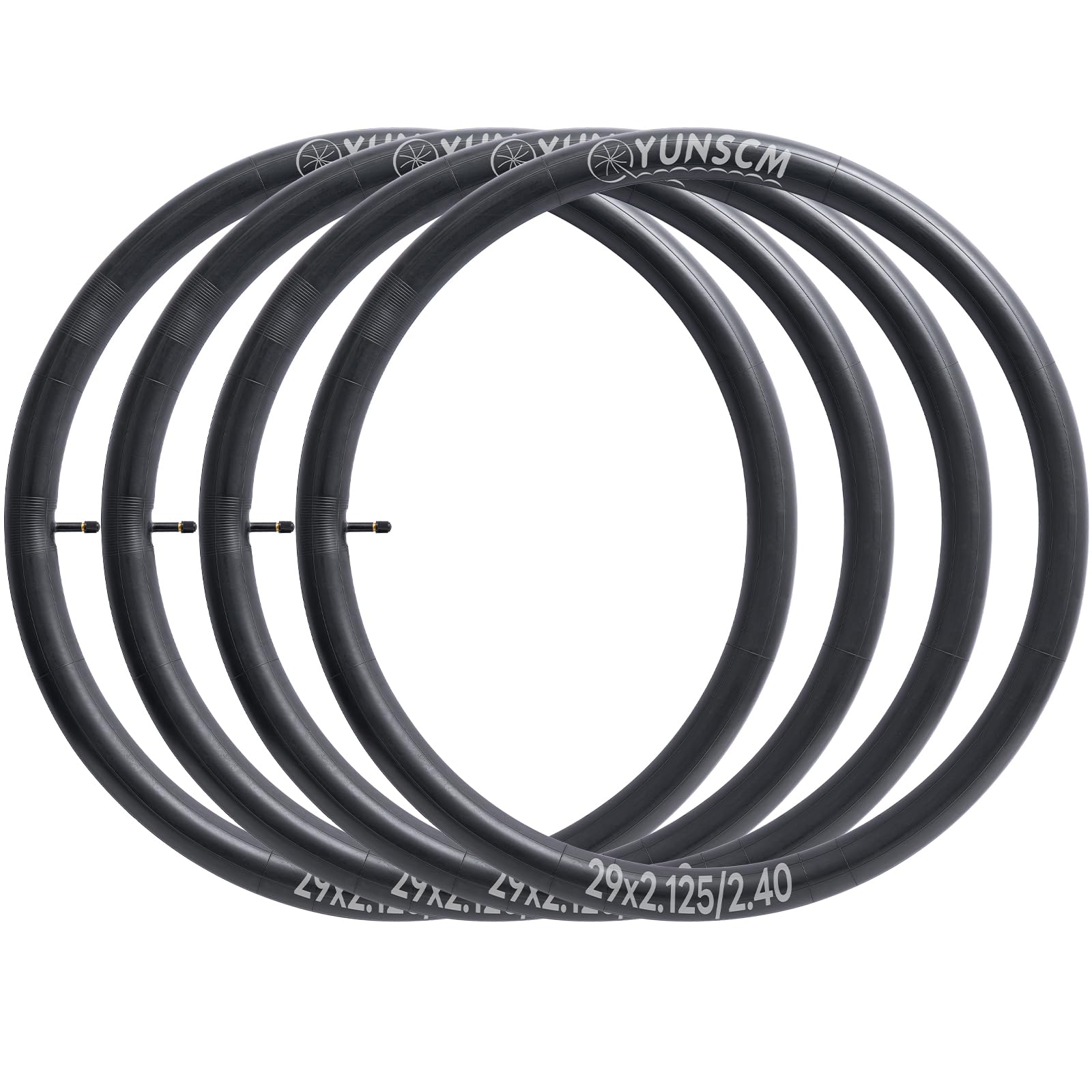 4 tubos de bicicleta de 29 pulgadas de 29 x 2.125/2.2/2.3/2.4 (57/64-622) tubos de bicicleta AV32 mm válvula Schrader y palancas de neumáticos compatibles con 29 x 2.125 29 x 2.20 29 x 2.30 29 x 2