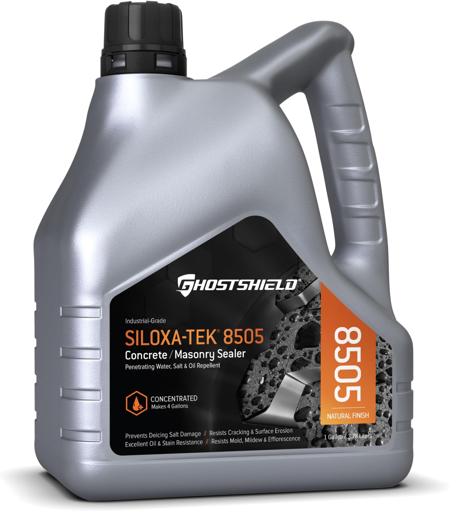 Siloxa-Tek 8505 Ultra Concentrate (1 Gallon Makes 4 GALLONS) - Penetrating Concrete Sealer, Water, Salt & Oil Repellent