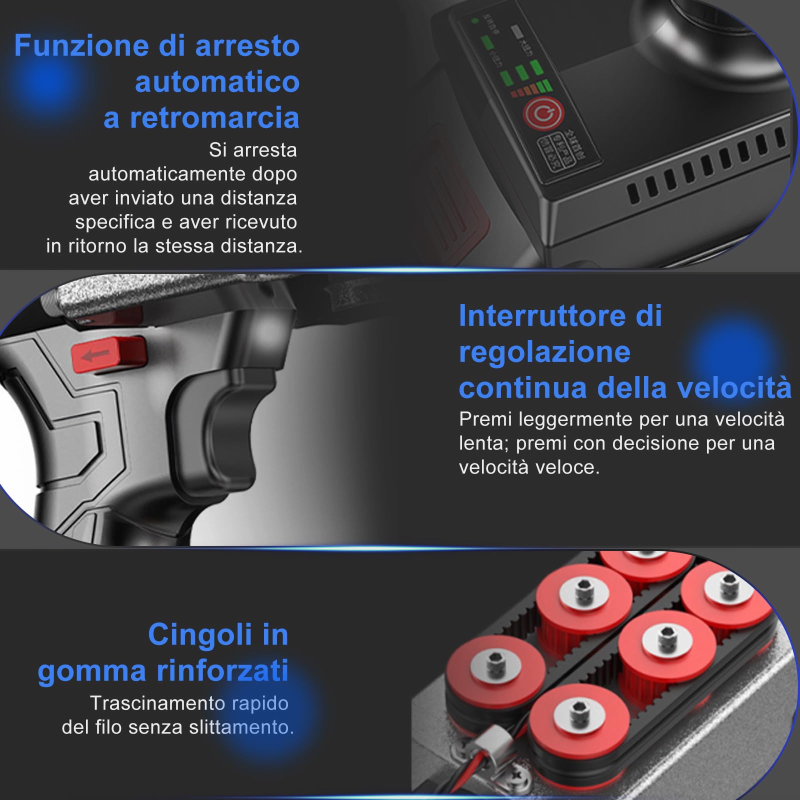 40m/Min – Macchina per Cablaggio Tubazioni – Sonda Passacavi Elettrica Professionale, per Cavi in Tubi Edilizia/Reti – Infilatubi Elettrico con Batteria Ricaricabile 1.5-2h – 30m