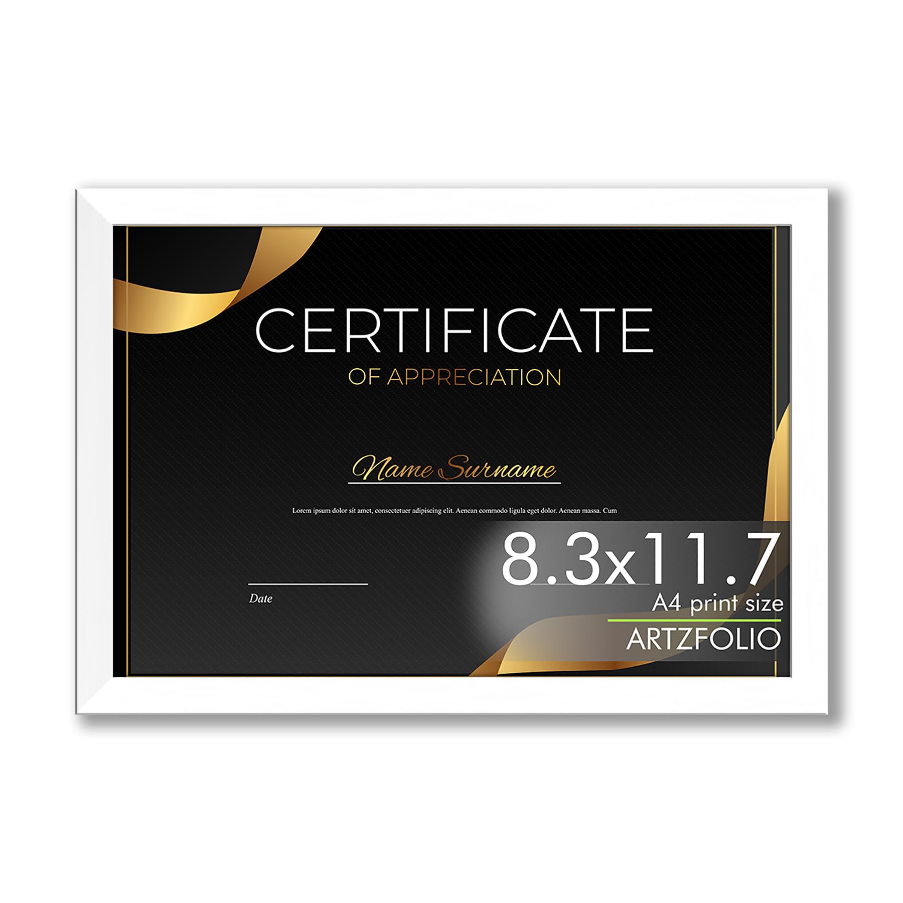 ArtzFolio Frame for Certificates D560 | Wall Photo Frame Collage for Living Room | Picture Frames Bedroom, Home & Office Decoration | White | A4 Size | 8.3x11.7 inch (21x30 cms)