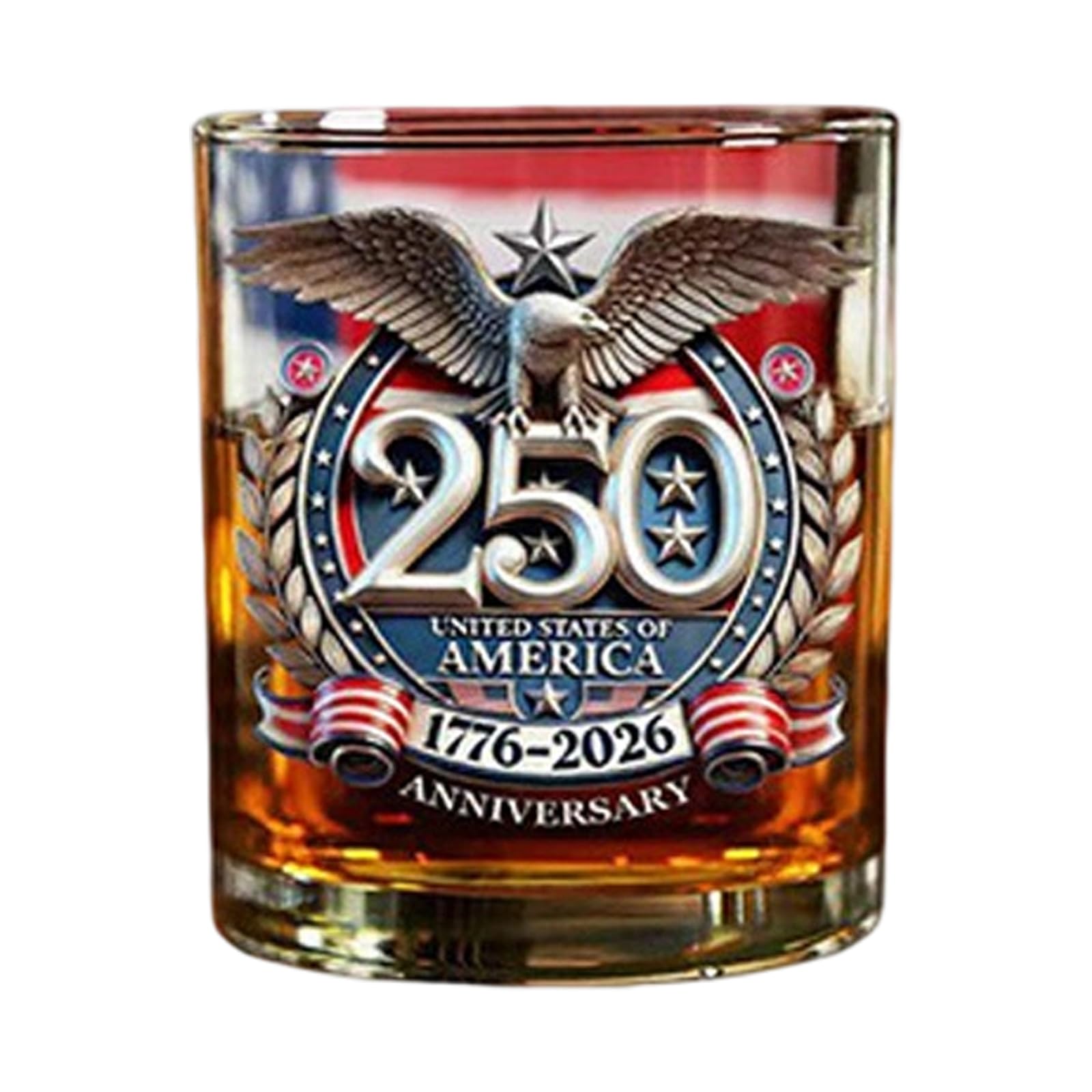 ZEPFJHE Distinctive Historical Collectible Item 250Th Anniversary of Independence Glassware Incised Nationalistic Wine Glass