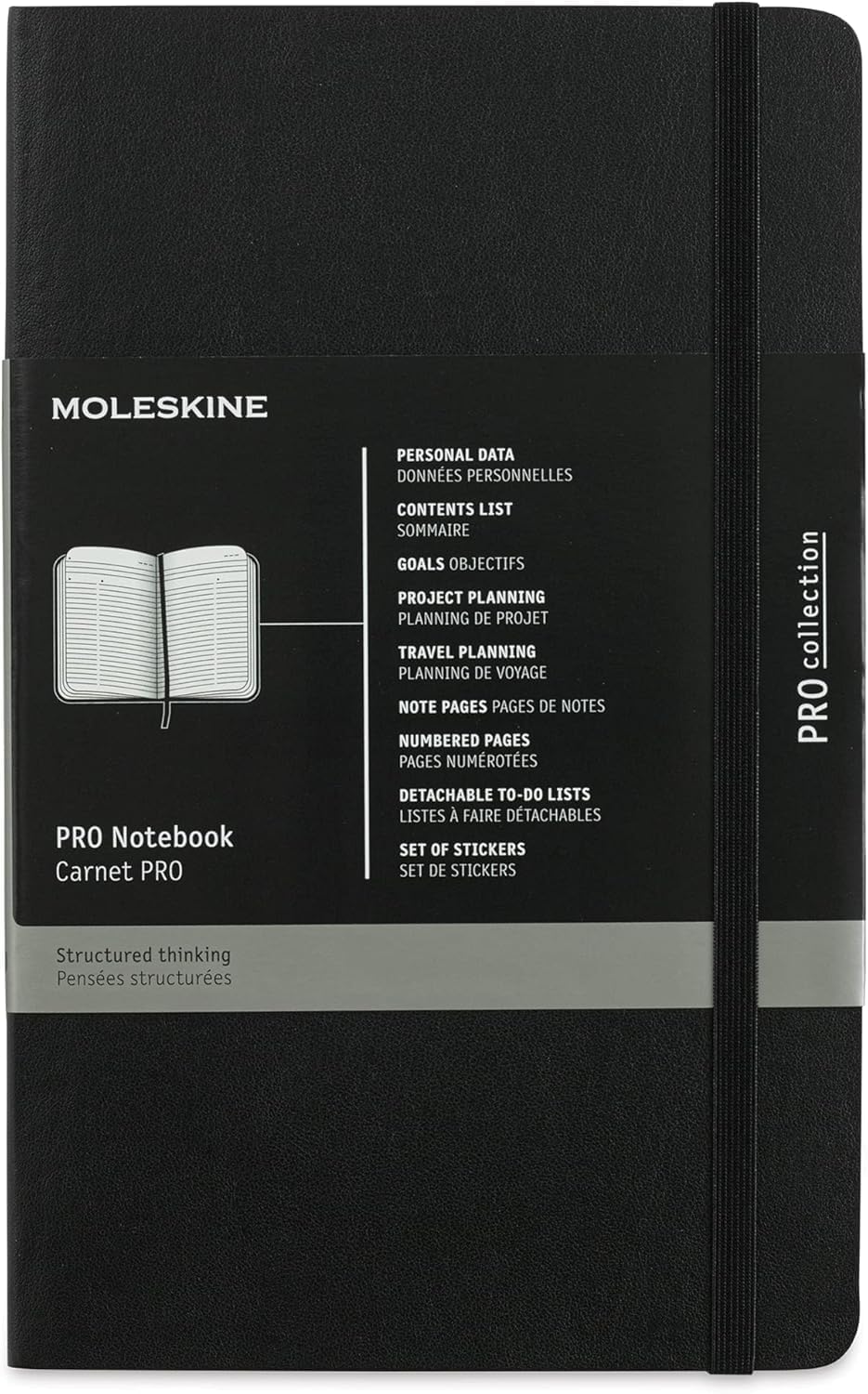 Professional Notebook, Large, Black, Soft Cover (5 x 8.25)