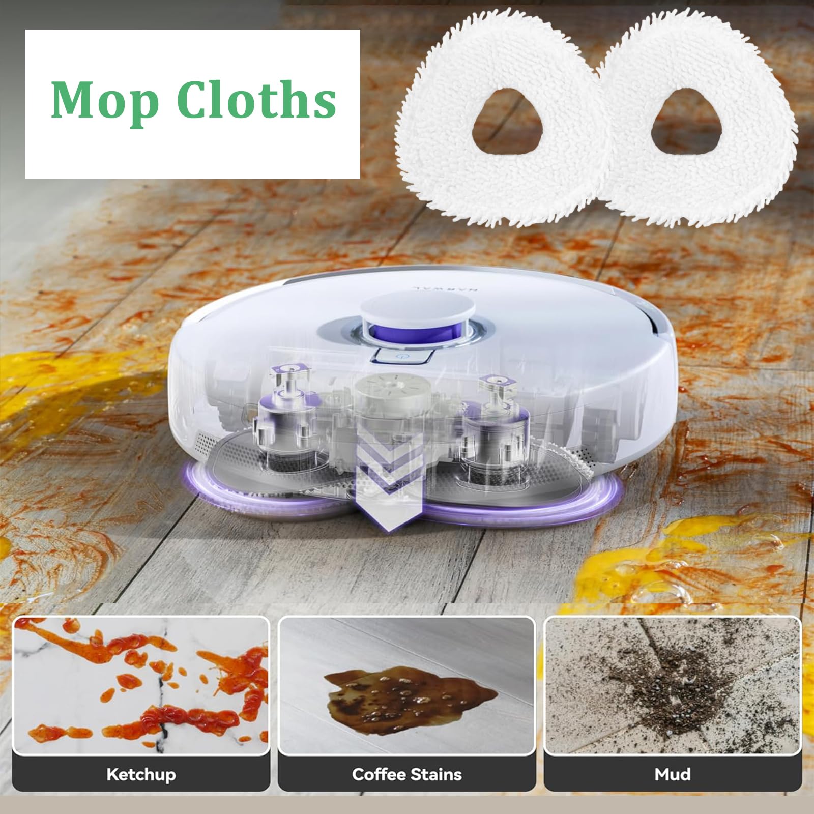 Moupaa Kit D'accessoires De Rechange Pour Aspirateur Narwal Freo Z Ultra - 1 Brosse Principale, 4 Brosses Latérales, 4 Filtres HEPA, 4 Serpillères, 4 Sacs à Poussière