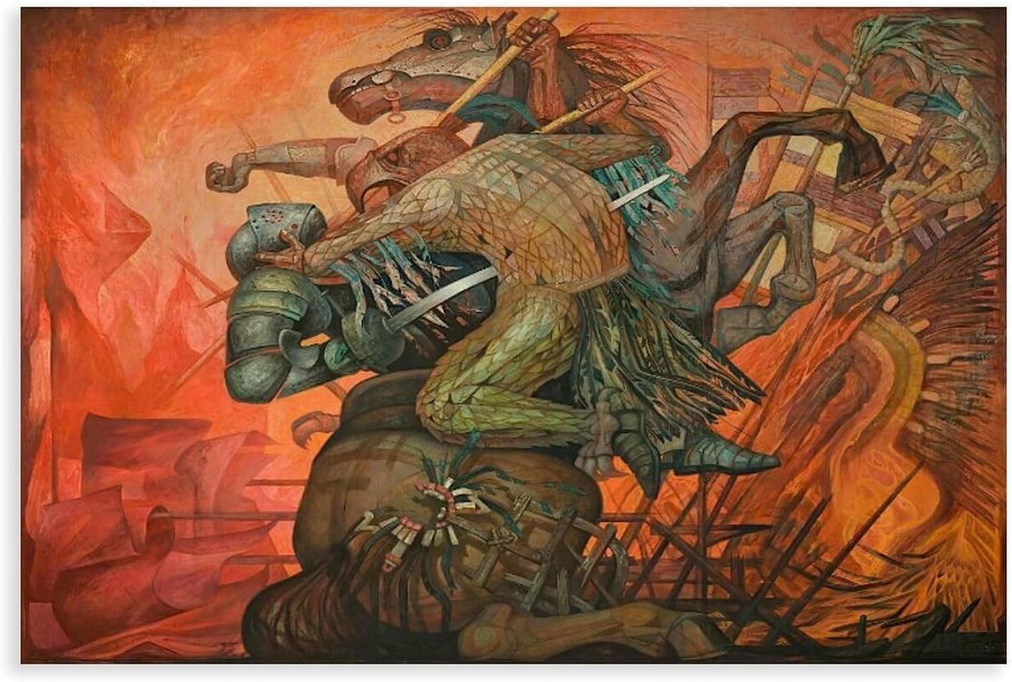 Fusion of Two Cultures by Jorge Gónzales Camarena Poster Print for Room Aesthetics Canvas Wall Art Print Unframe 24x36inch(60x90cm)